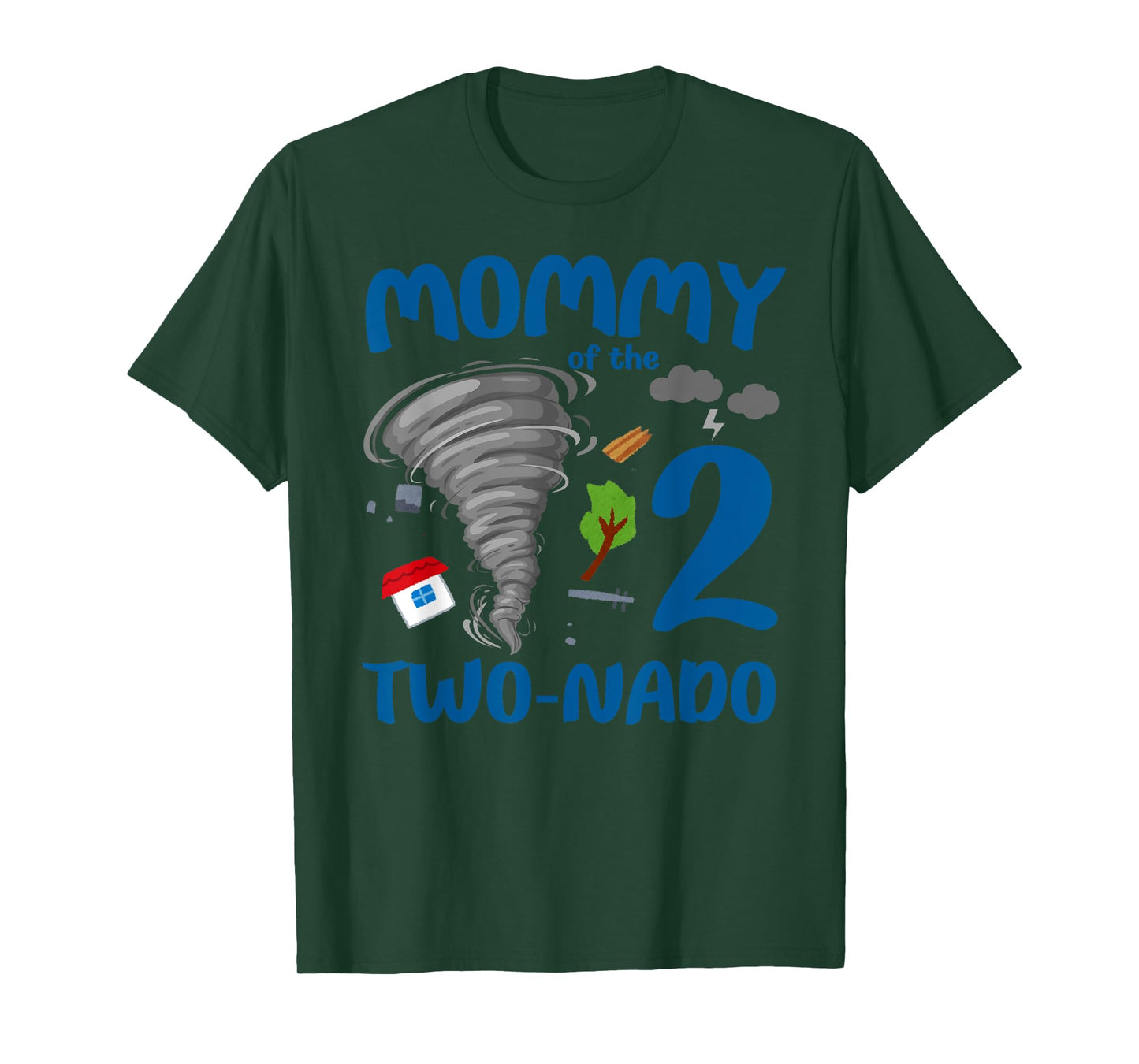 Mommy of the Two-nado Tornado Themed 2nd Birthday Boy Party T-Shirt