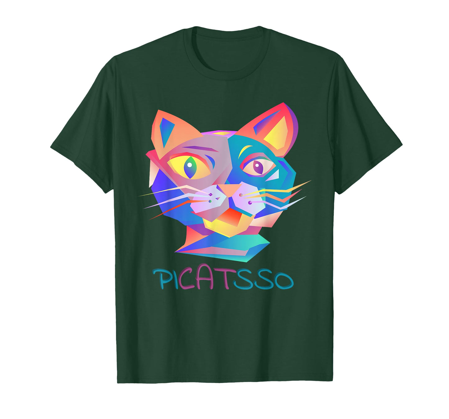 BANANOLOGY Picasso Art Cat T-Shirt | Funny Abstract Cat T-Shirt