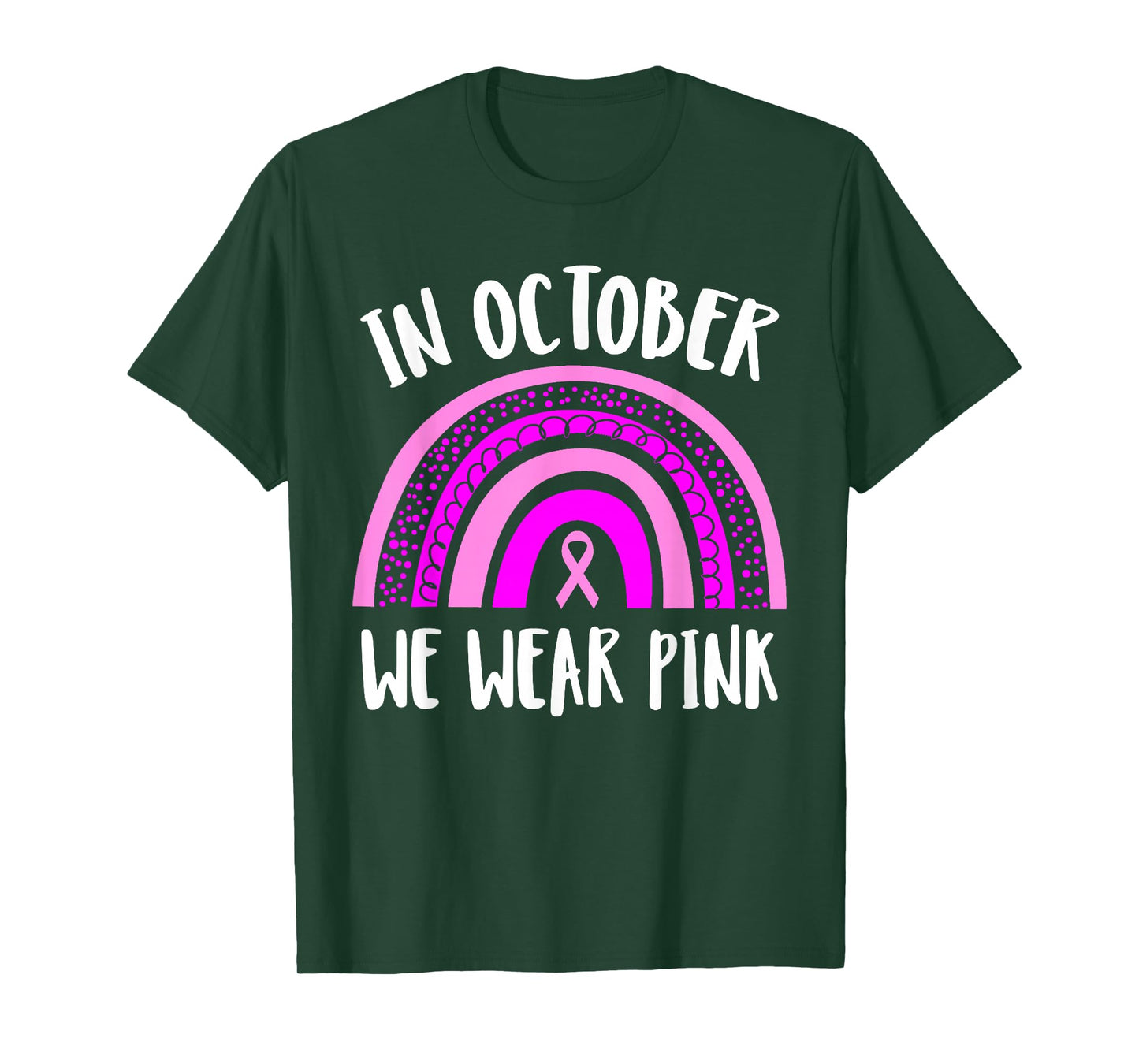 Breast Cancer Awareness Month | Pink Rainbow | Mens & Womens T-Shirt