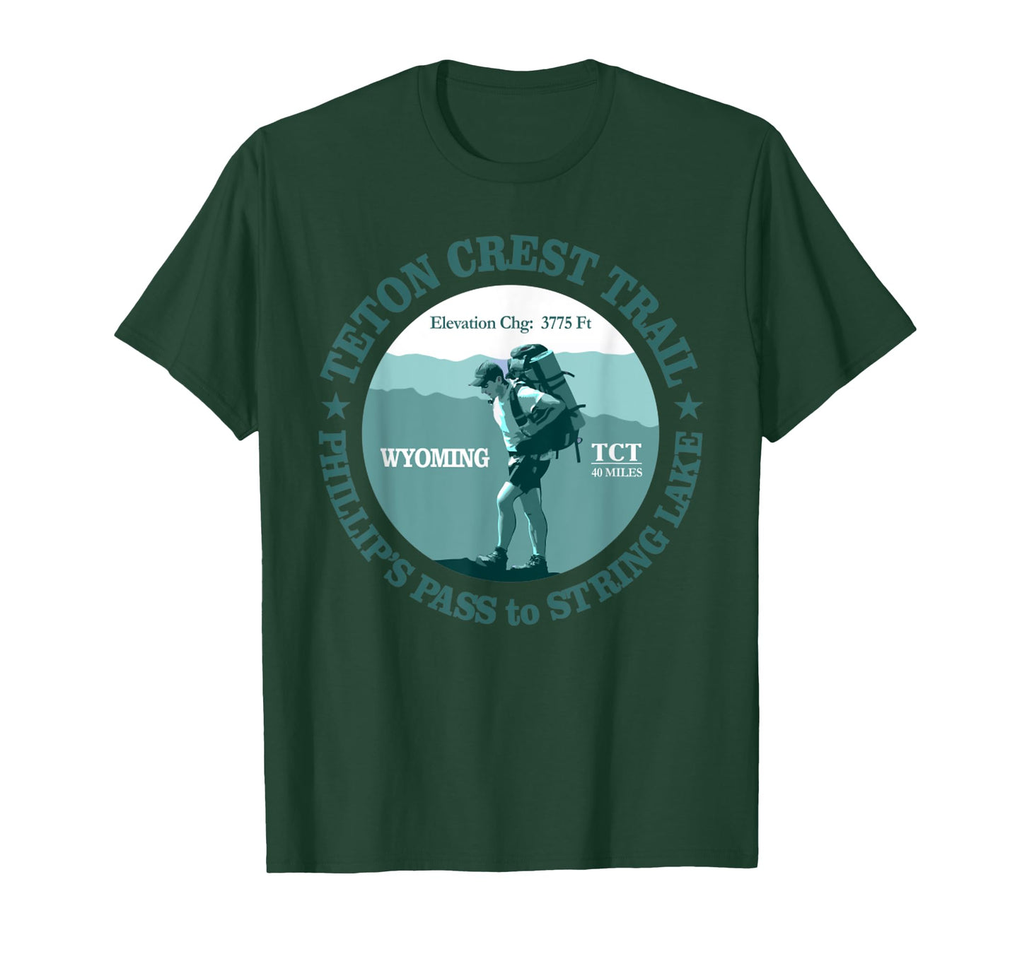 Teton Crest Trail Funny Spring Lake Hiking Mountain T-Shirt