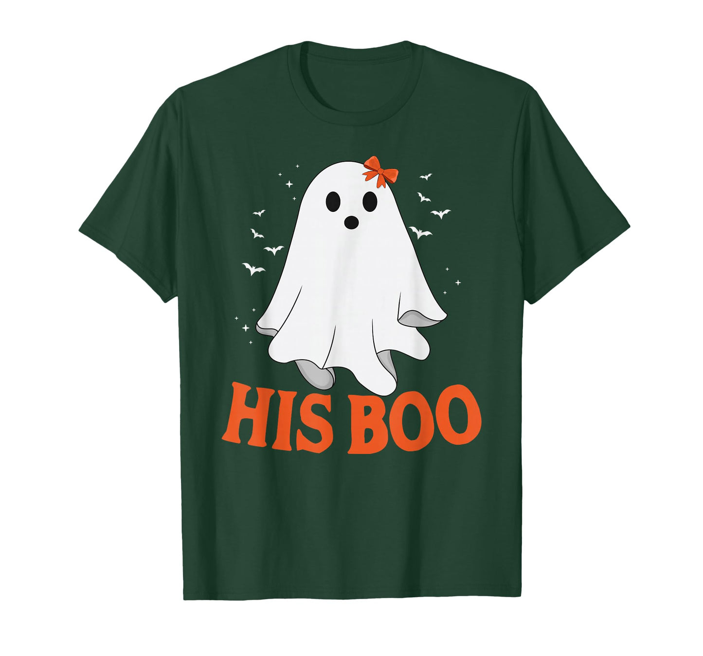 Her Boo and His Boo Funny Matching Couple Ghost Halloween T-Shirt
