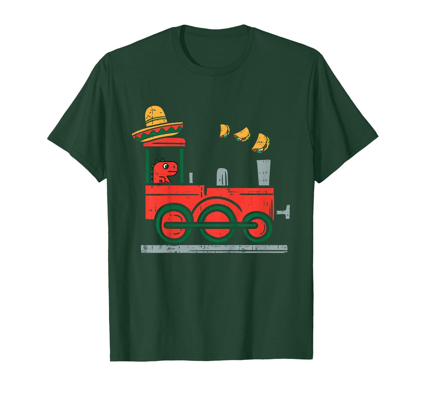 Kids Mexican Dino Train Tacos Toddler Boys Cinco De Mayo Kids T-Shirt