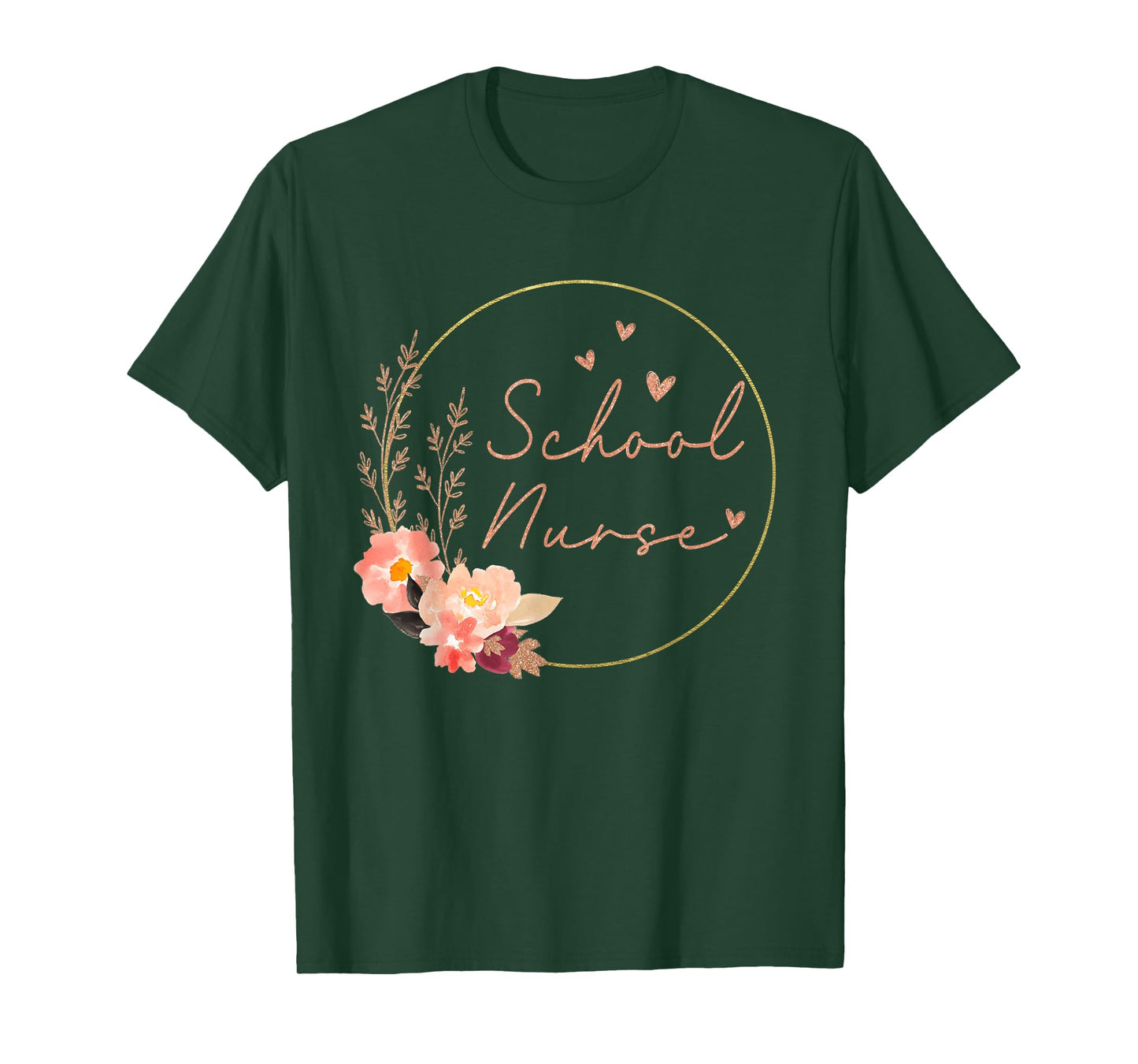 Women School Nurse Flower Floral Nursing Nurse Day - Week T-Shirt