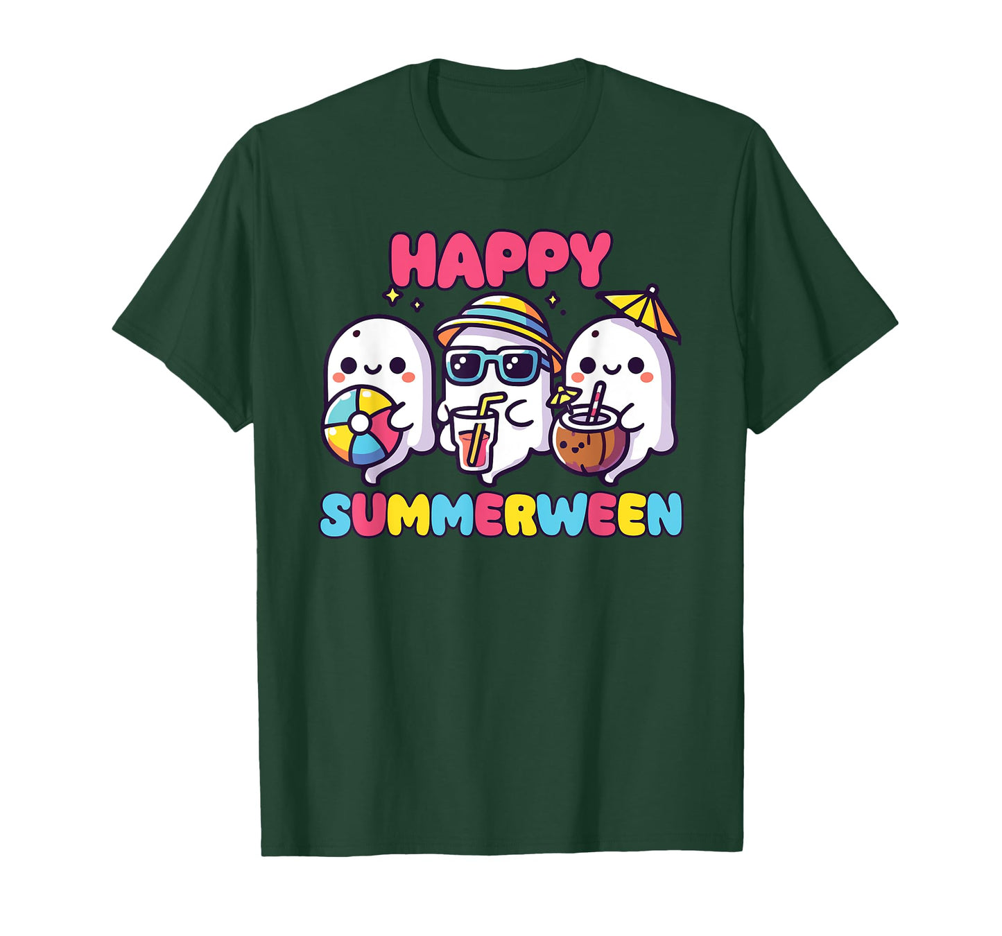 Happy Summerween Summer Halloween Ghost T-Shirt