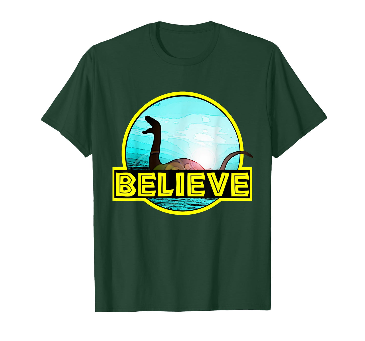 Believe Sea Monsters Ocean Plesiosaur Dinosaur Nessie Champ T-Shirt