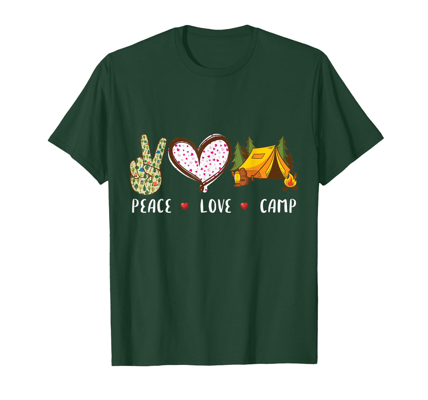 Peace love camp gift for men women kids camping campers T-Shirt
