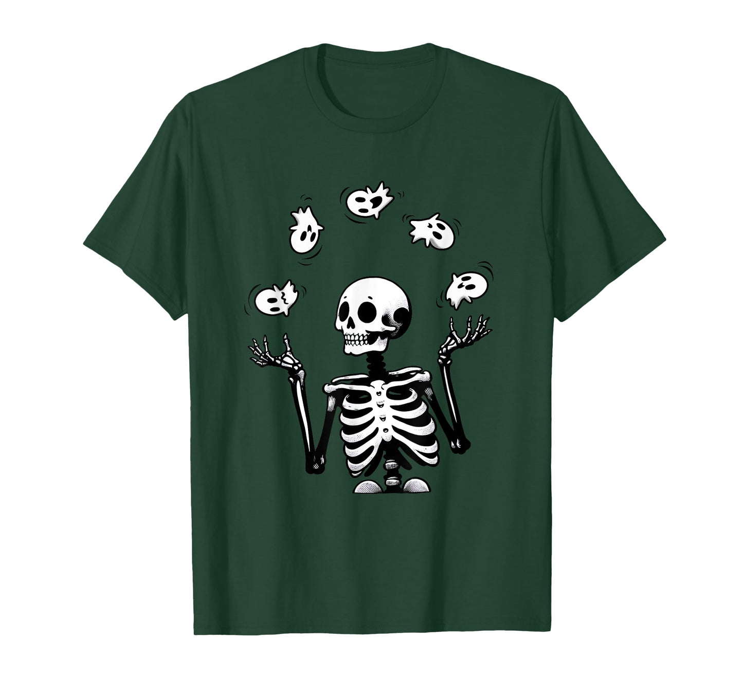 Juggling Skeleton Funny Halloween Ghost Design T-Shirt