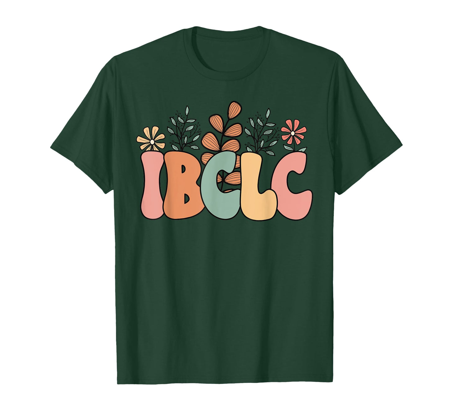 Retro Wildflower IBCLC Breastfeeding Lactation Consultant T-Shirt