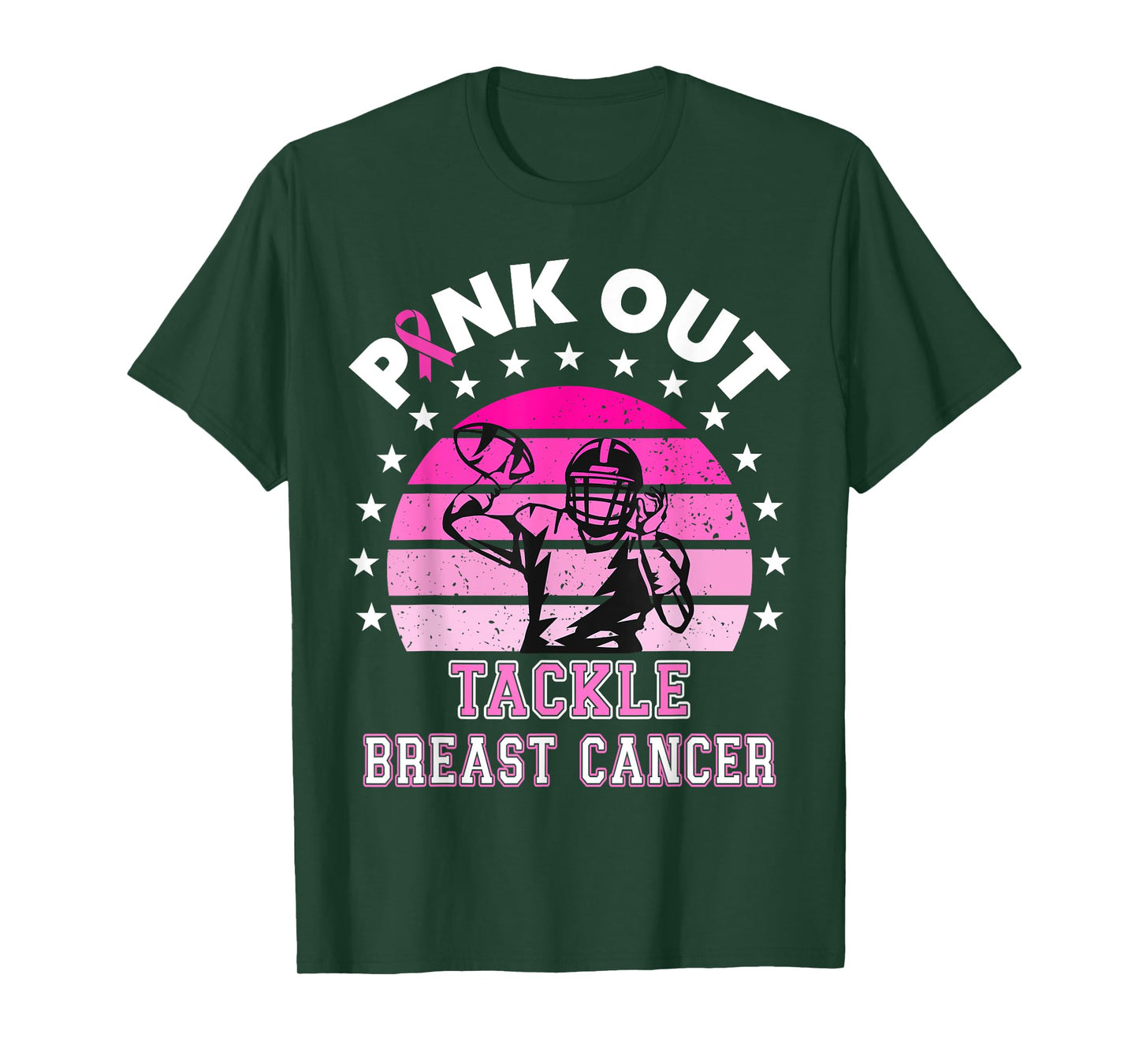 Pink Out Tackle Breast Cancer Awareness American Football T-Shirt