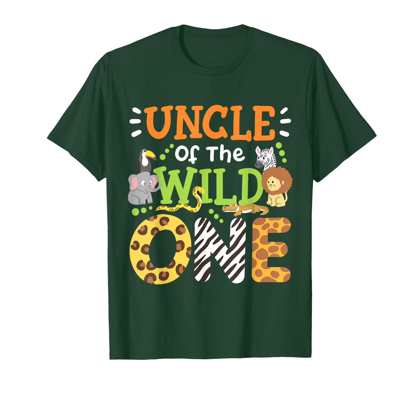Uncle Of The Wild One Kids Boys Safari Zoo Birthday Family T-Shirt
