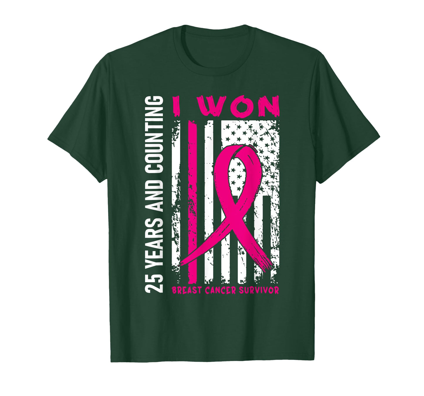 I Won Breast Cancer Survivor 25 Year Anniversary Counting T-Shirt