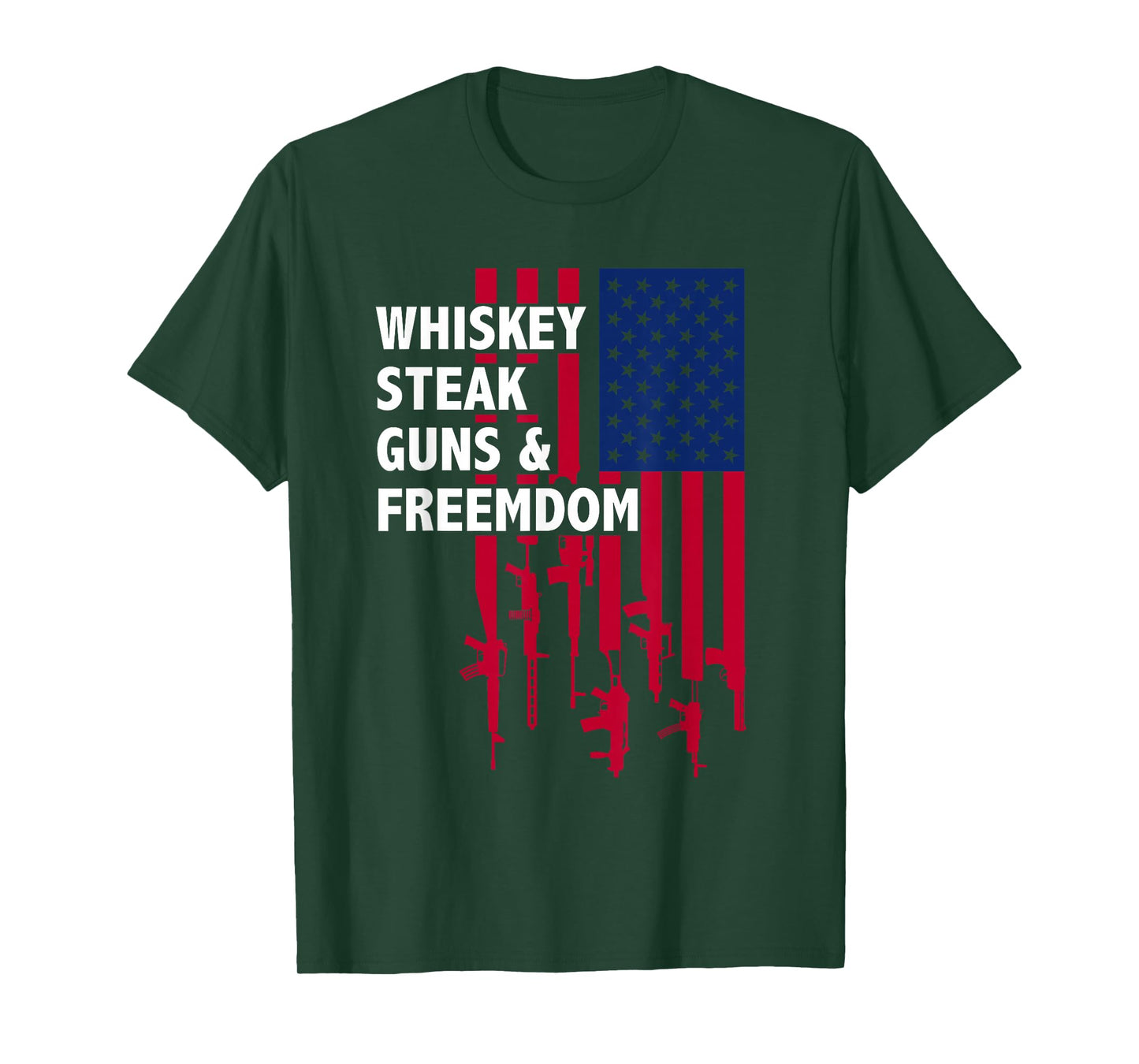 Whiskey Guns Freedom Wild + Rooted Faith Family Nature T-Shirt