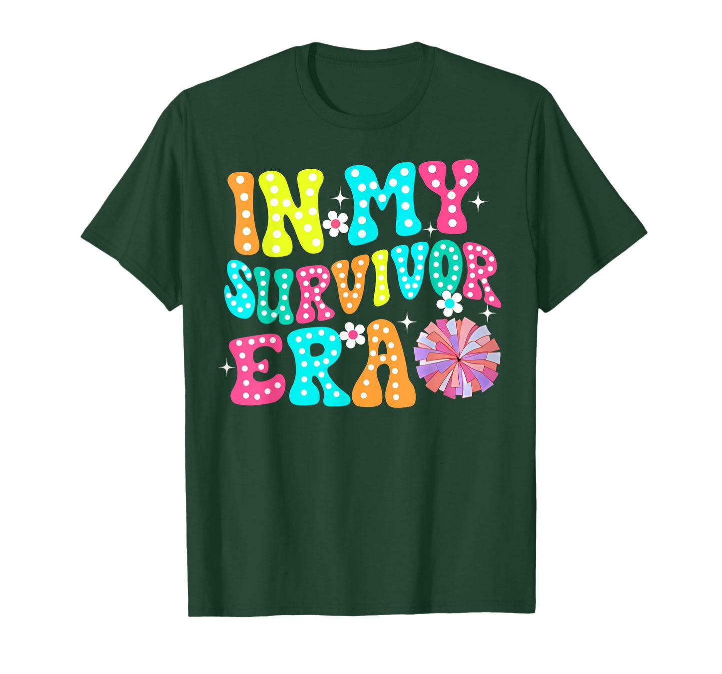 In My Survivor Era Cancer Women Breast Cancer Groovy T-Shirt