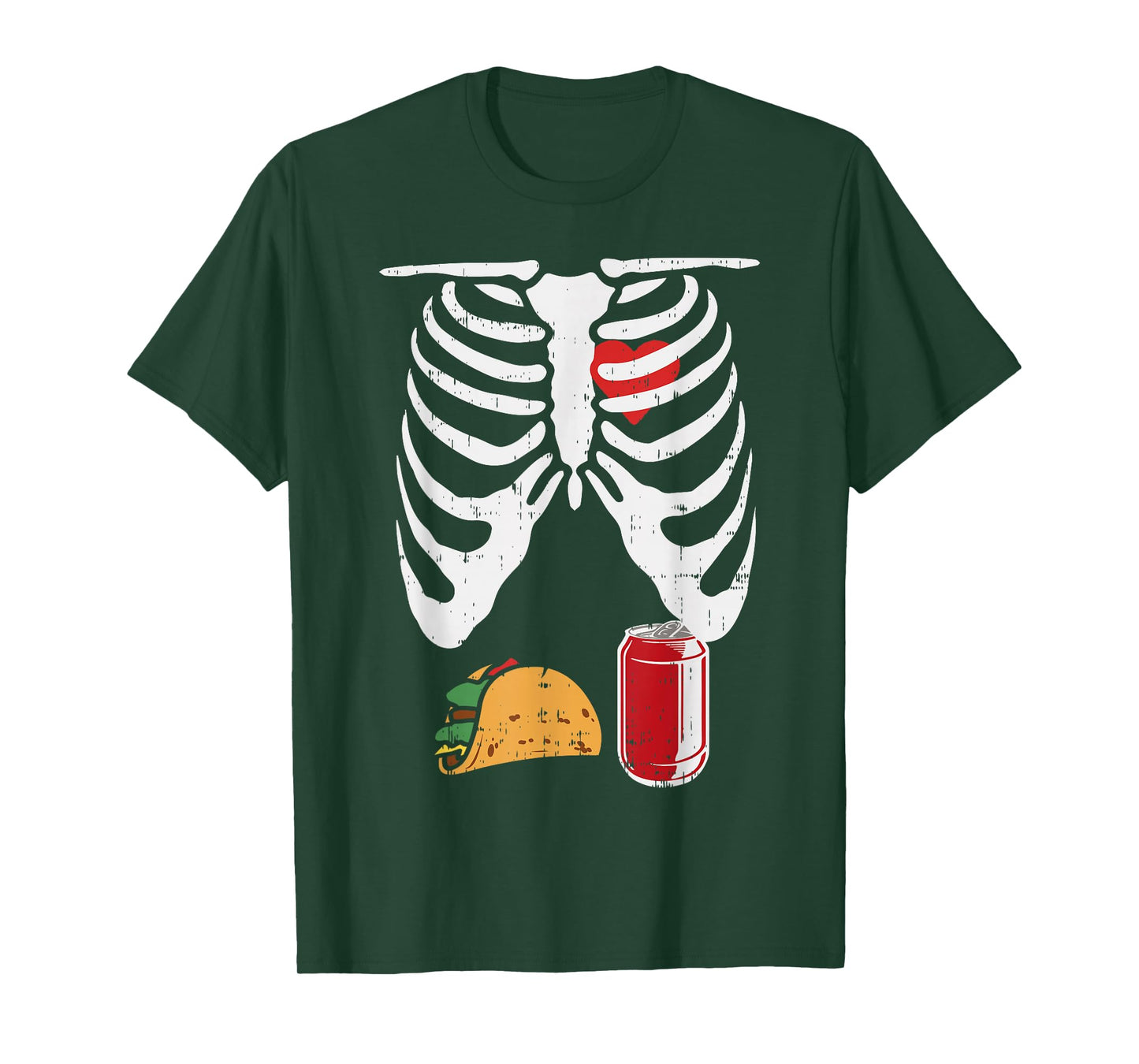 Skeleton Pregnancy Taco Beer Shirt Xray Halloween Soon Dad T-Shirt