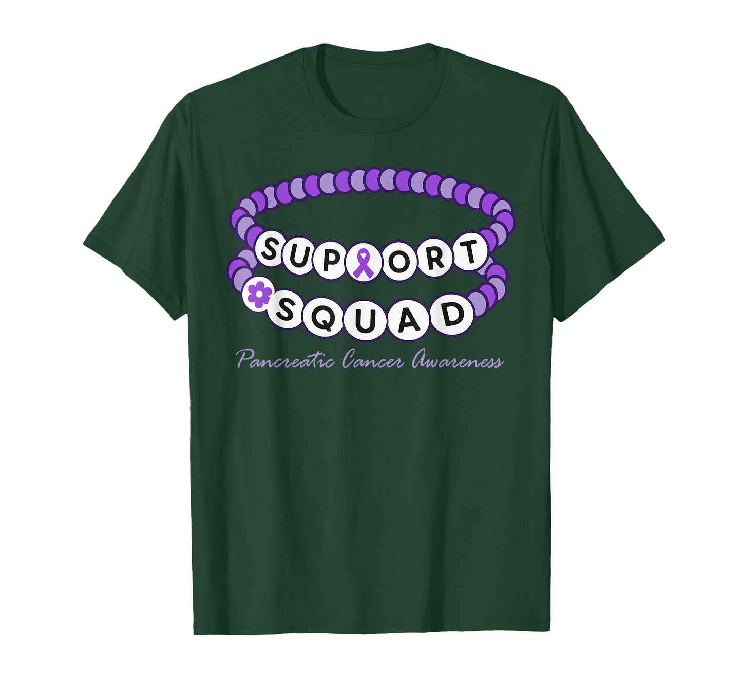Support Squad Purple Bracelet Pancreatic Cancer Awareness T-Shirt