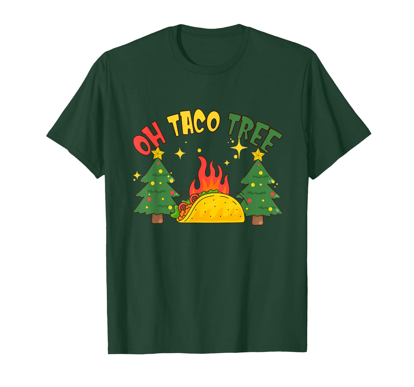Oh Taco Tree Funny Christmas Food Pun T-Shirt