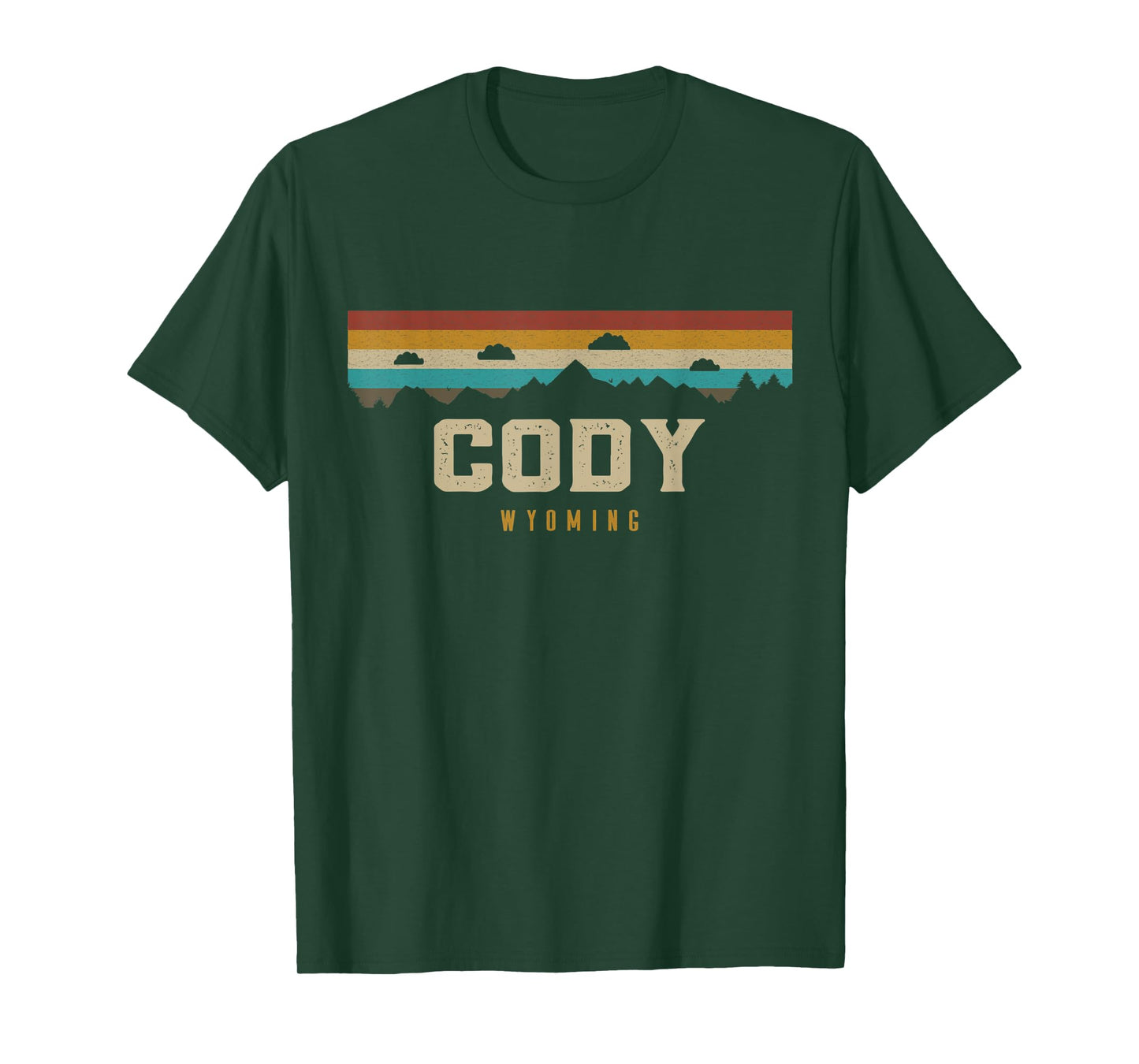 Cody Wyoming Vintage Mountains Hiking Camping Retro T-Shirt
