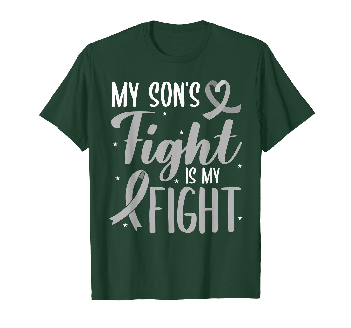 My Son's Fight My Fight Grey Ribbon Schizophrenia Awareness T-Shirt