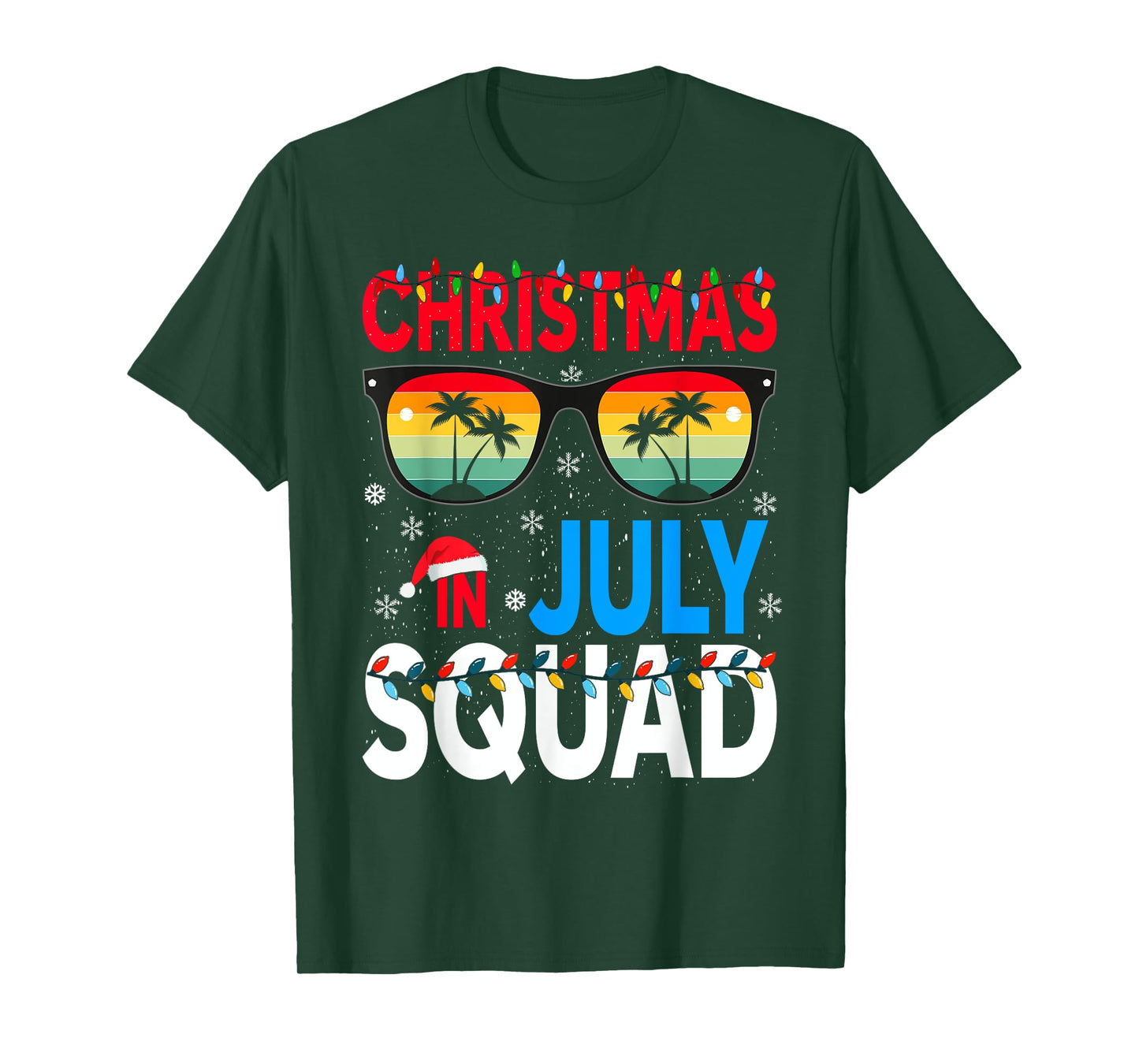 Christmas In July Squad Family Beach Vacation Summer T-Shirt