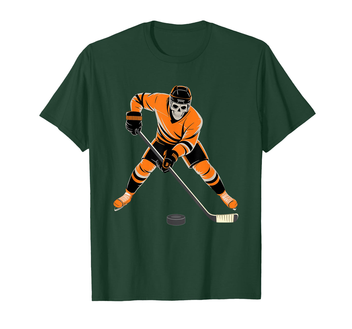 Funny Skeleton ice Hockey Halloween T-Shirt