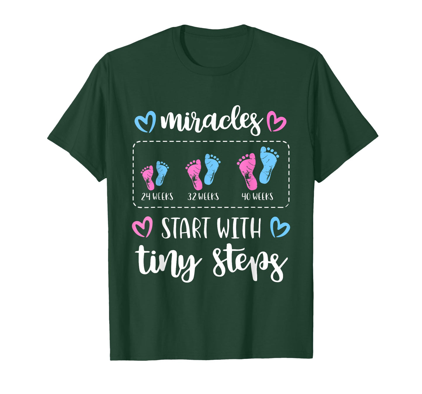 Miracles Start With Tiny Steps Baby Feet Nurse T-Shirt