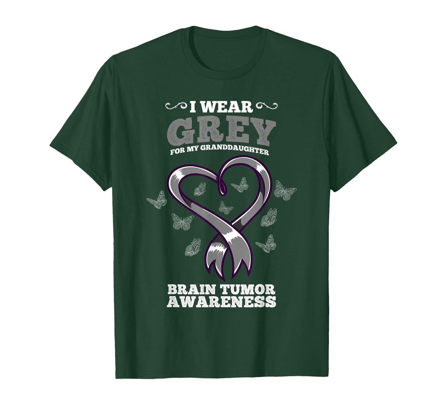 I Wear Grey For My Granddaughter Brain Tumor Awareness T-Shirt