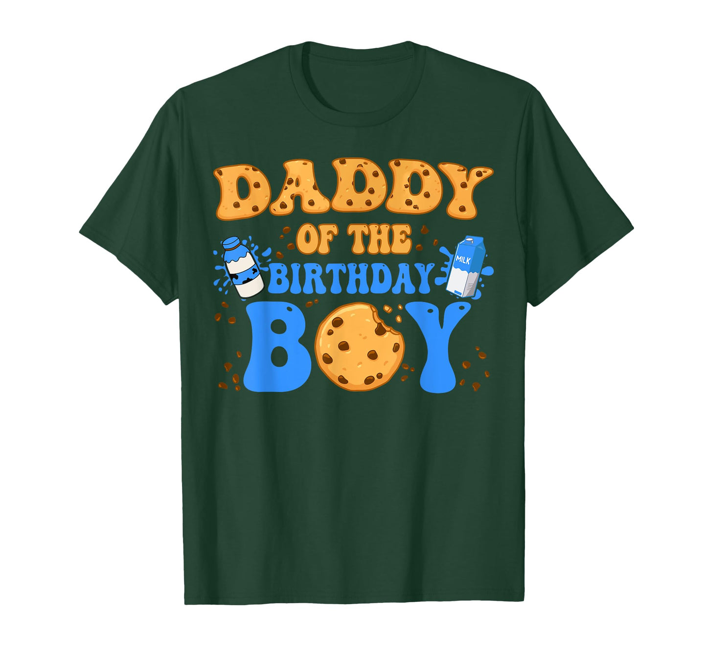 Daddy Of The Birthday Boy Milk and Cookies Lover T-Shirt