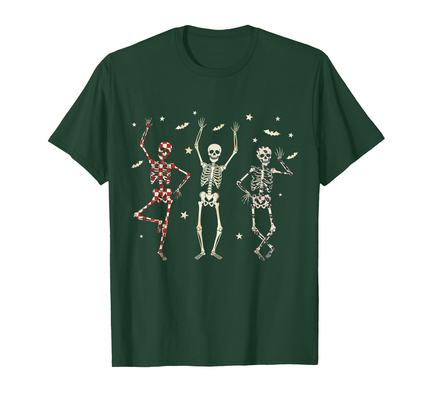 Dancing Skeletons Halloween Spooky Vibes Fall Autumn Season T-Shirt