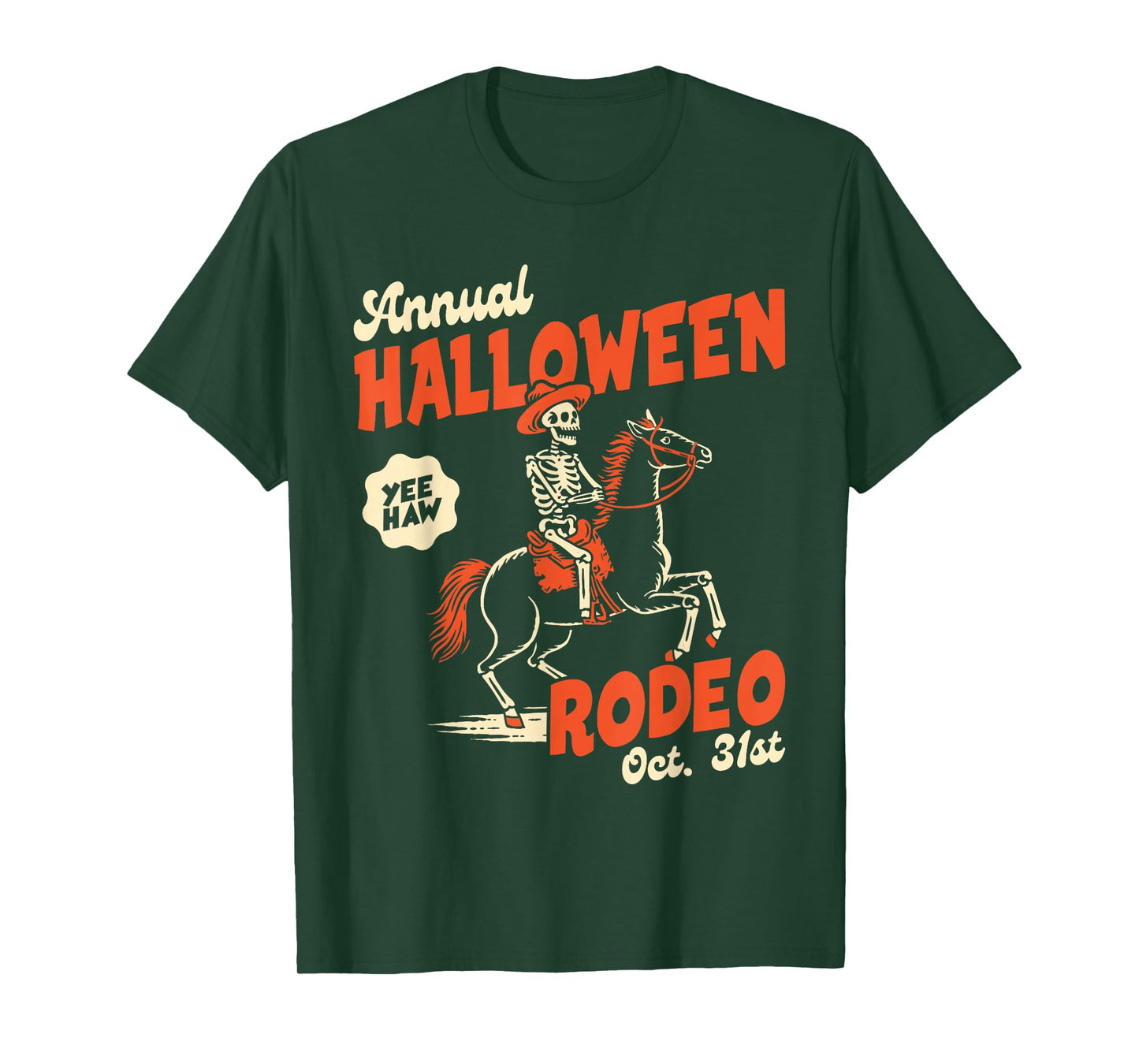Halloween Rodeo Horse Western Cowboy Fall Autumn Skeleton T-Shirt