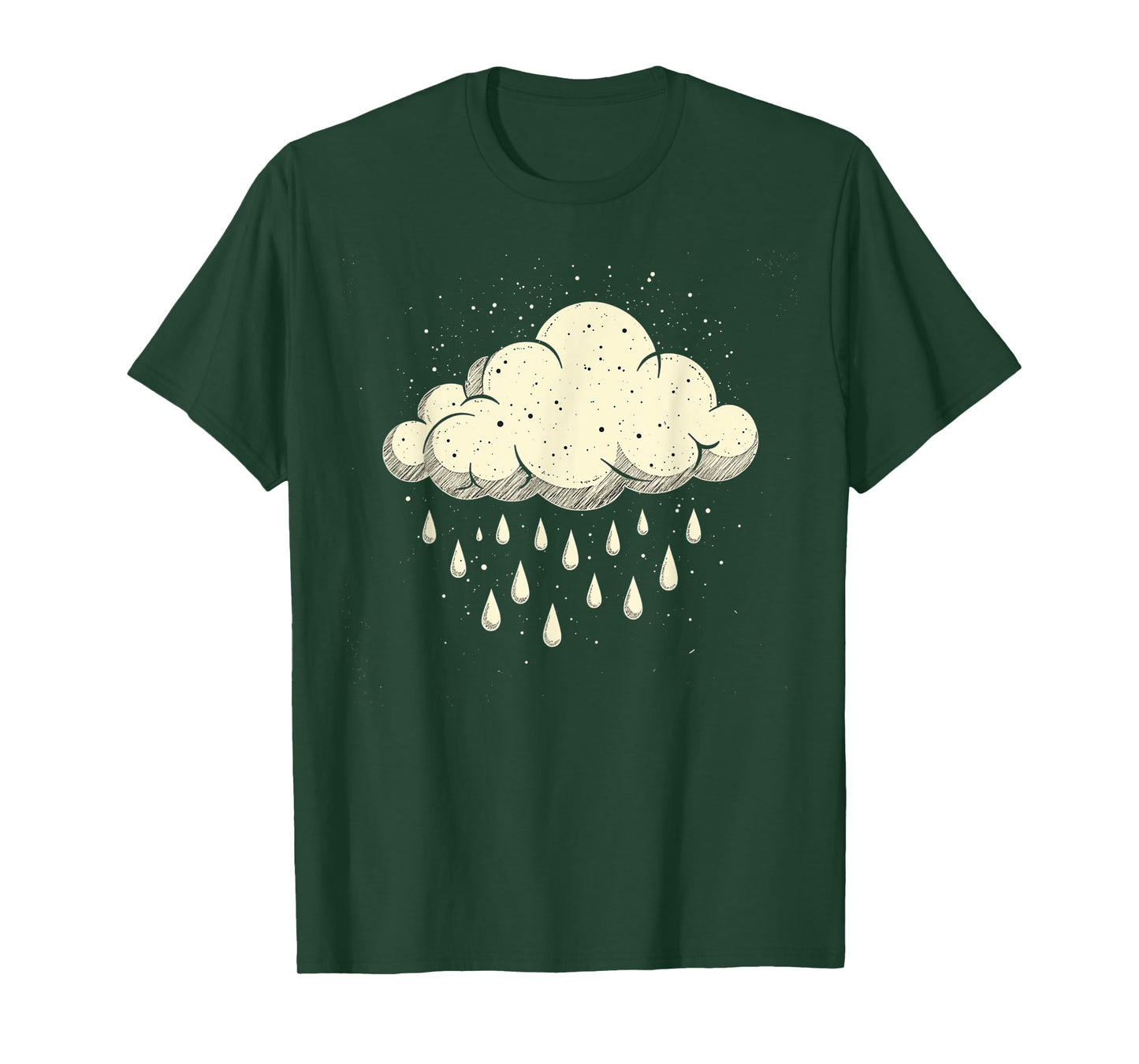 Vintage Cloud Raindrops Art Nature Weather Storm Winter T-Shirt