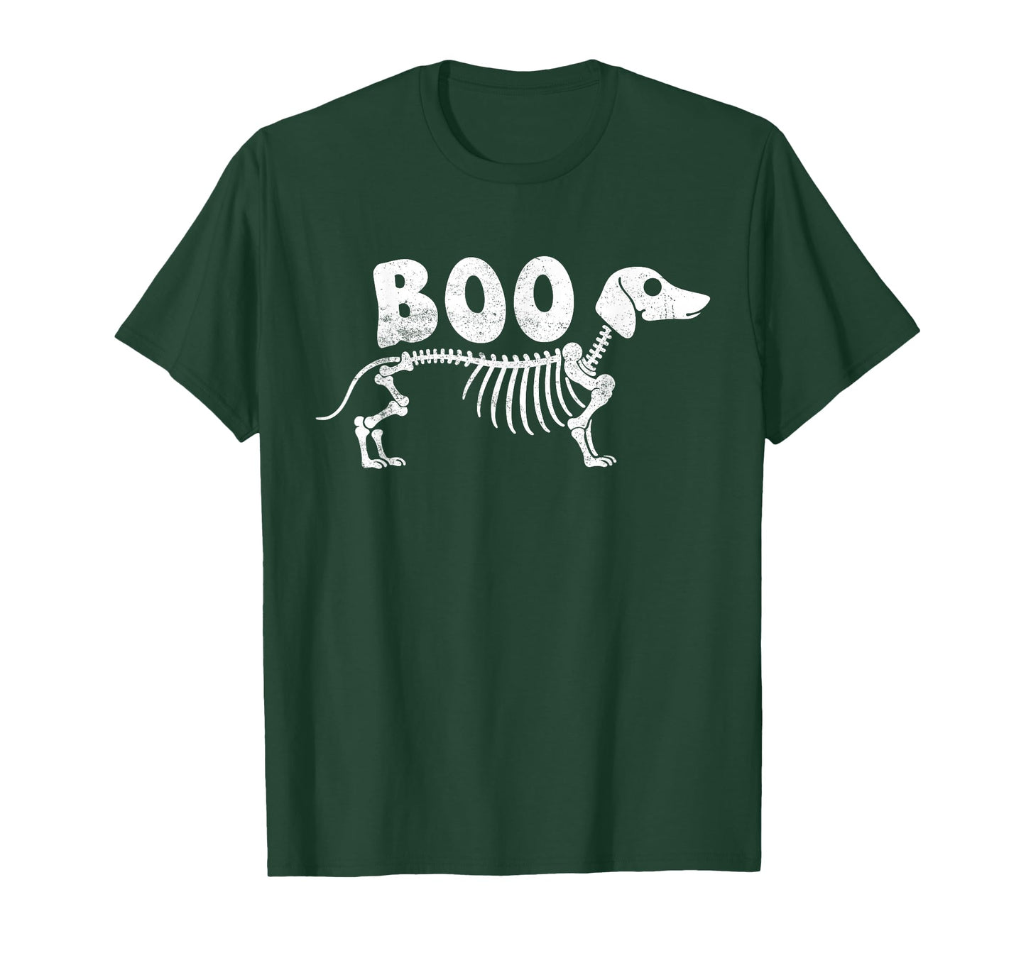 Dachshund Dog Spooky Skeleton Boo Ghost Halloween T-Shirt