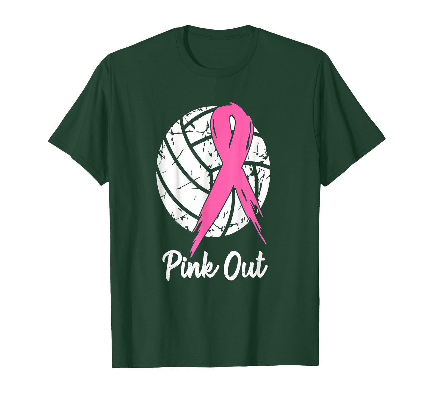 Breast Cancer Pink Out Ribbon Volleyball Awareness Costume T-Shirt