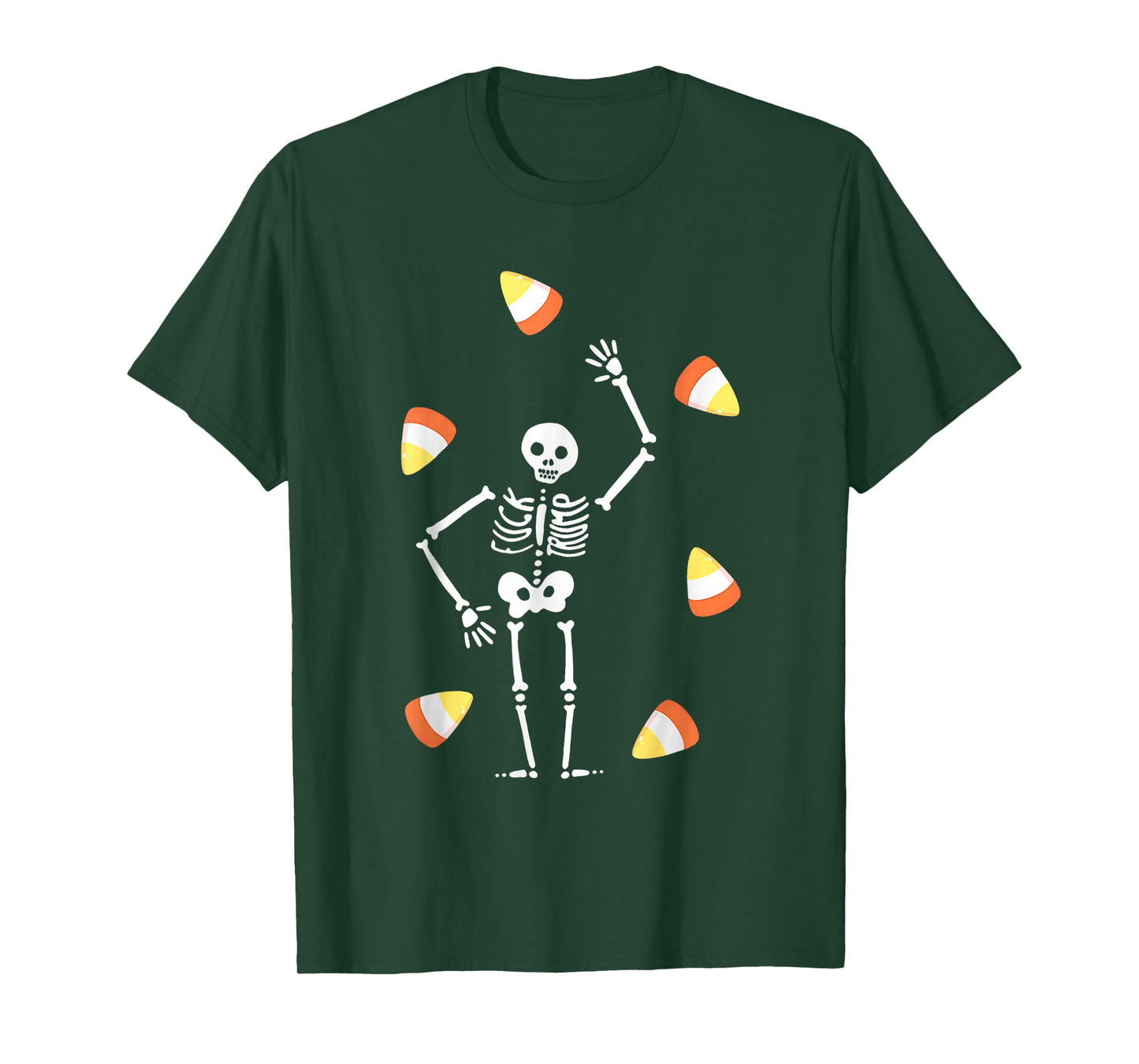 Retro Dancing Skeleton Candy Corn Halloween T-Shirt