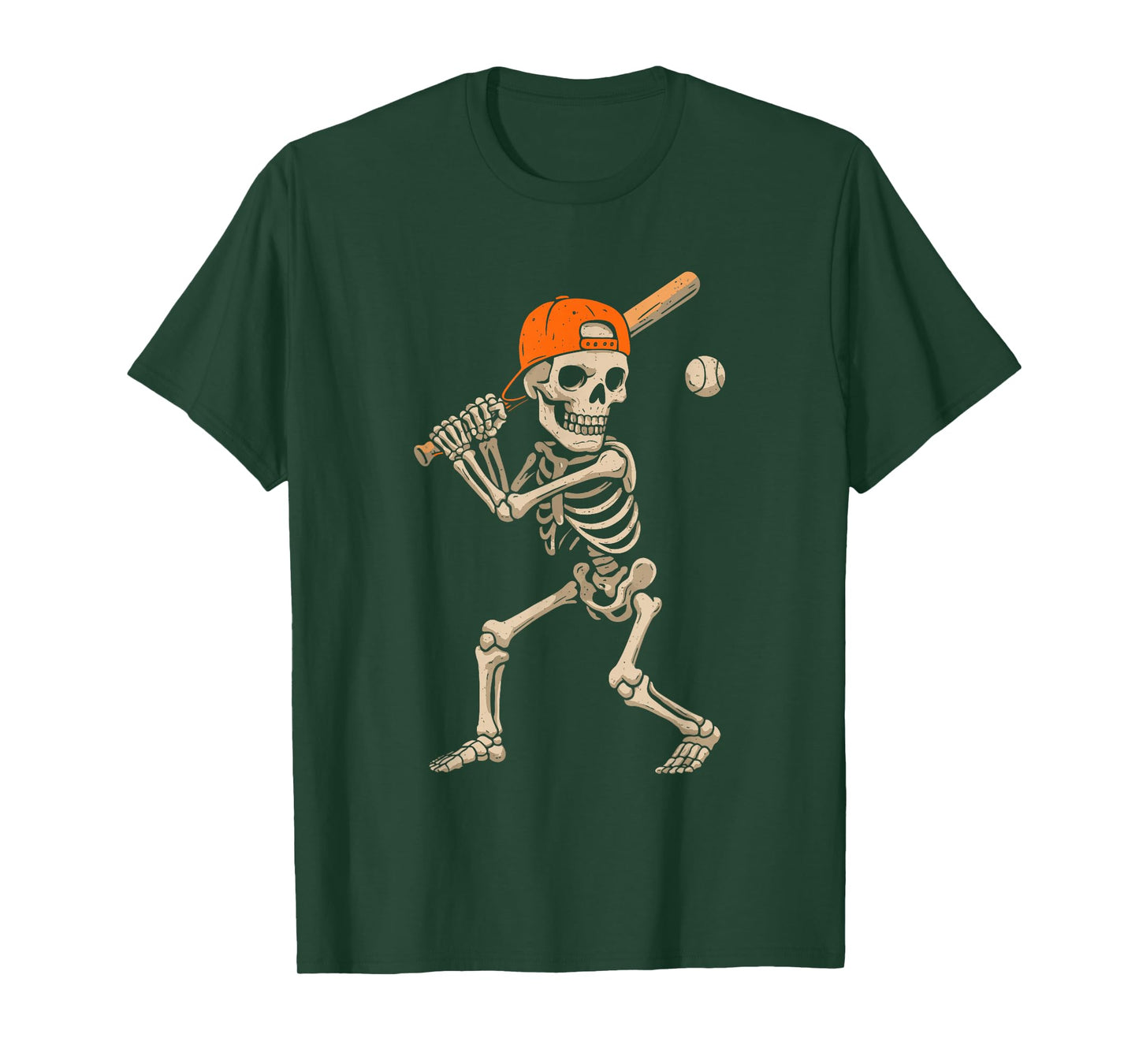Funny Skeleton Baseball Spooky Batting Costume Sports Humor T-Shirt