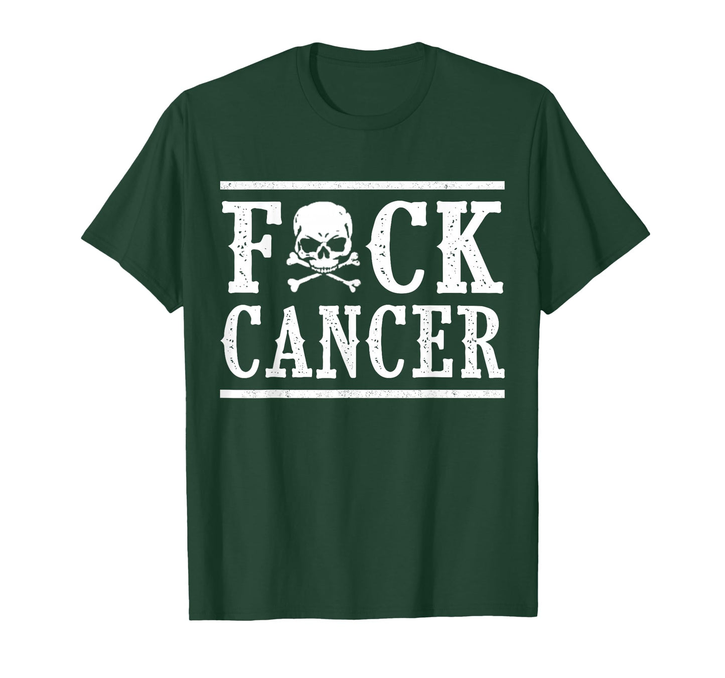 Fuck Cancer Skull and Crossbones Skeleton Breast Cancer T-Shirt