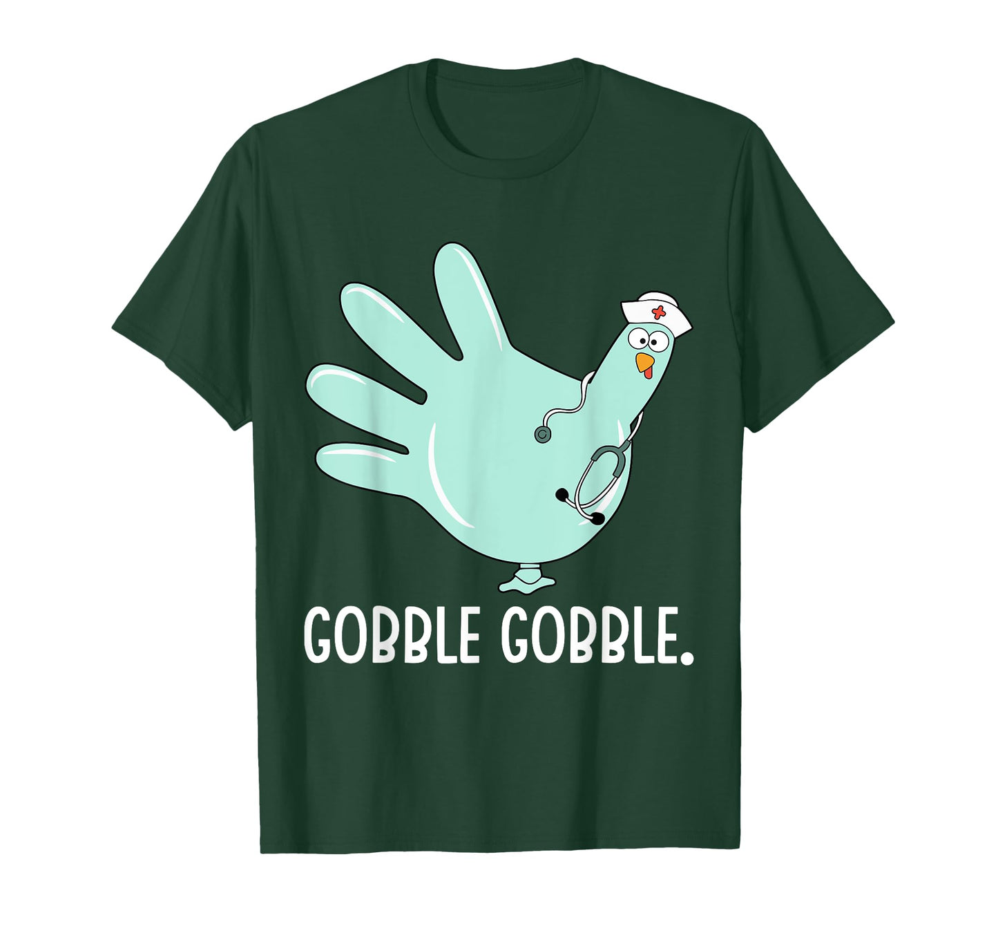 Turkey Scrubs Rubber Gloves Nurse Fall Nursing Thanksgiving T-Shirt