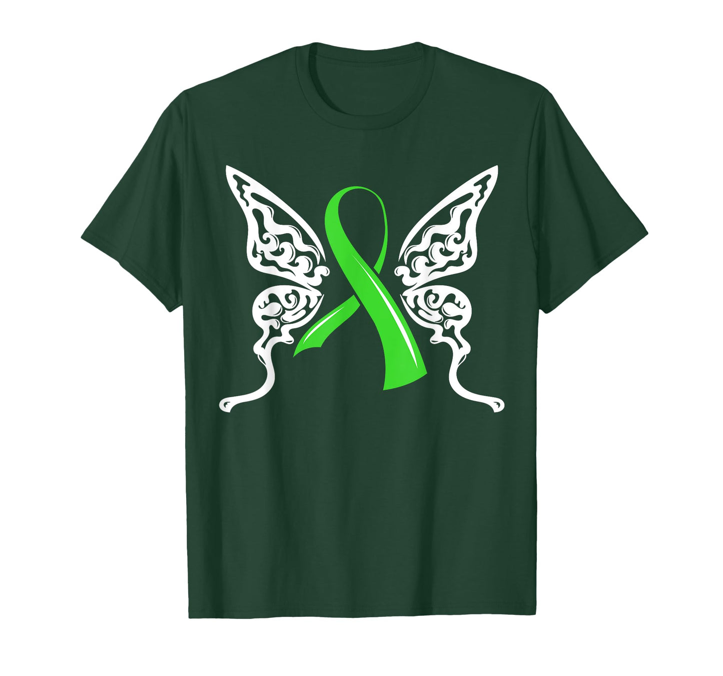 Butterfly Green Ribbon Non-Hodgkin Lymphoma Lymphocytes T-Shirt