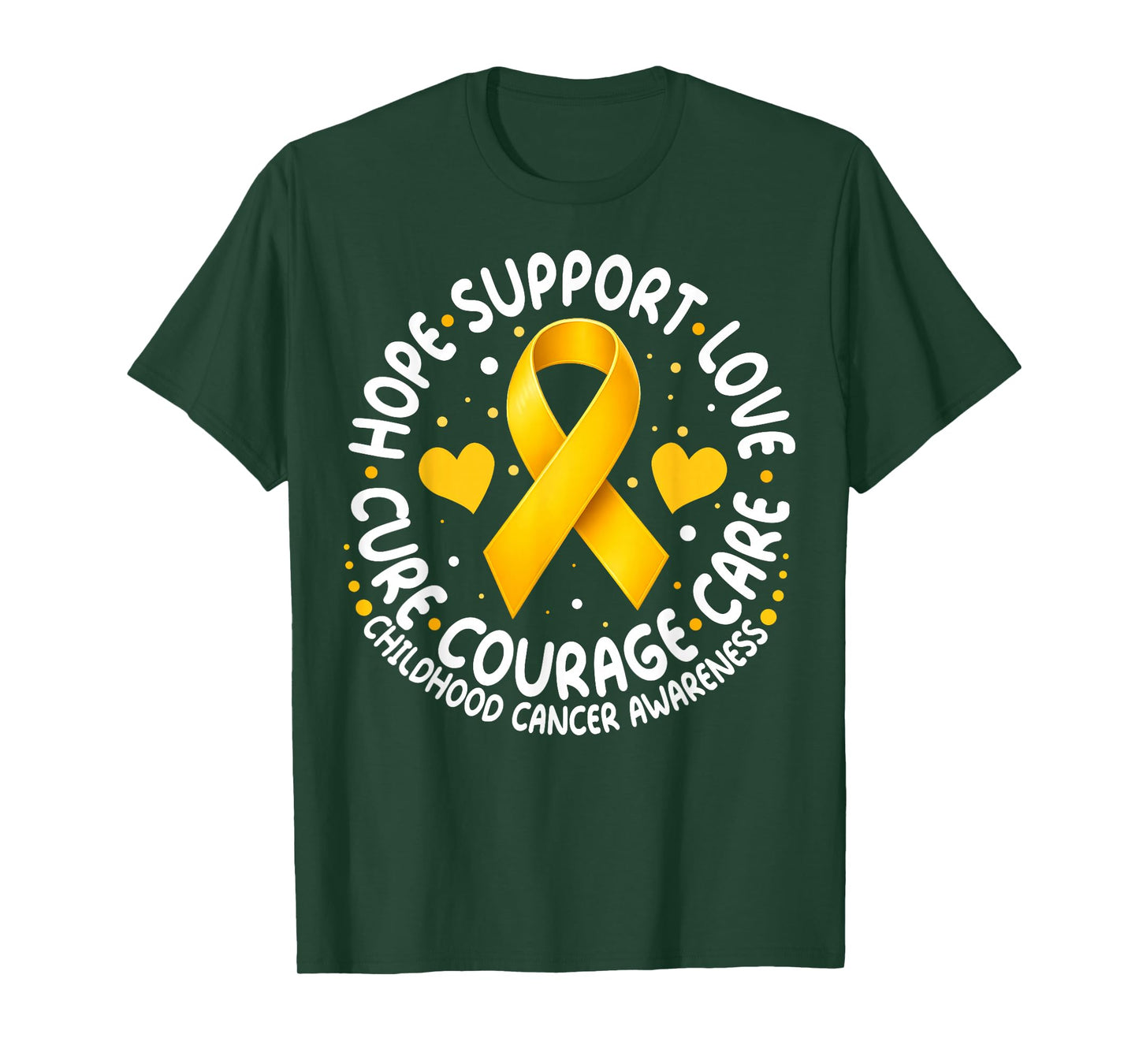 Gold Ribbon Childhood Cancer Awareness Family Support T-Shirt