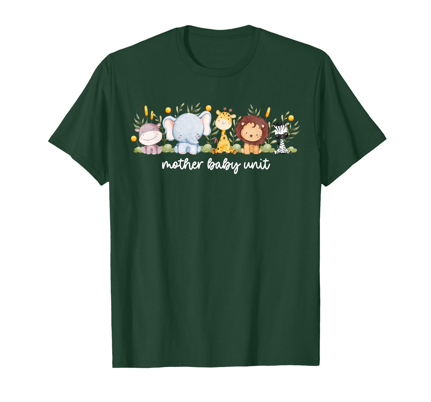 Mother Baby Unit Cute Animals NICU Nurse Squad Postpartum T-Shirt