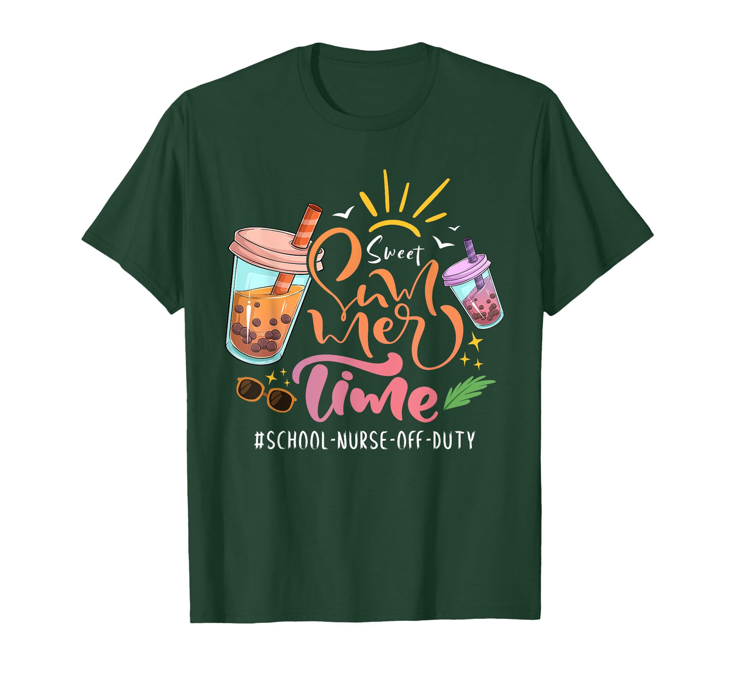 Sweet Summer Time Last Day Of School School Nurse Off Duty Men Women Girls Kids T-Shirt