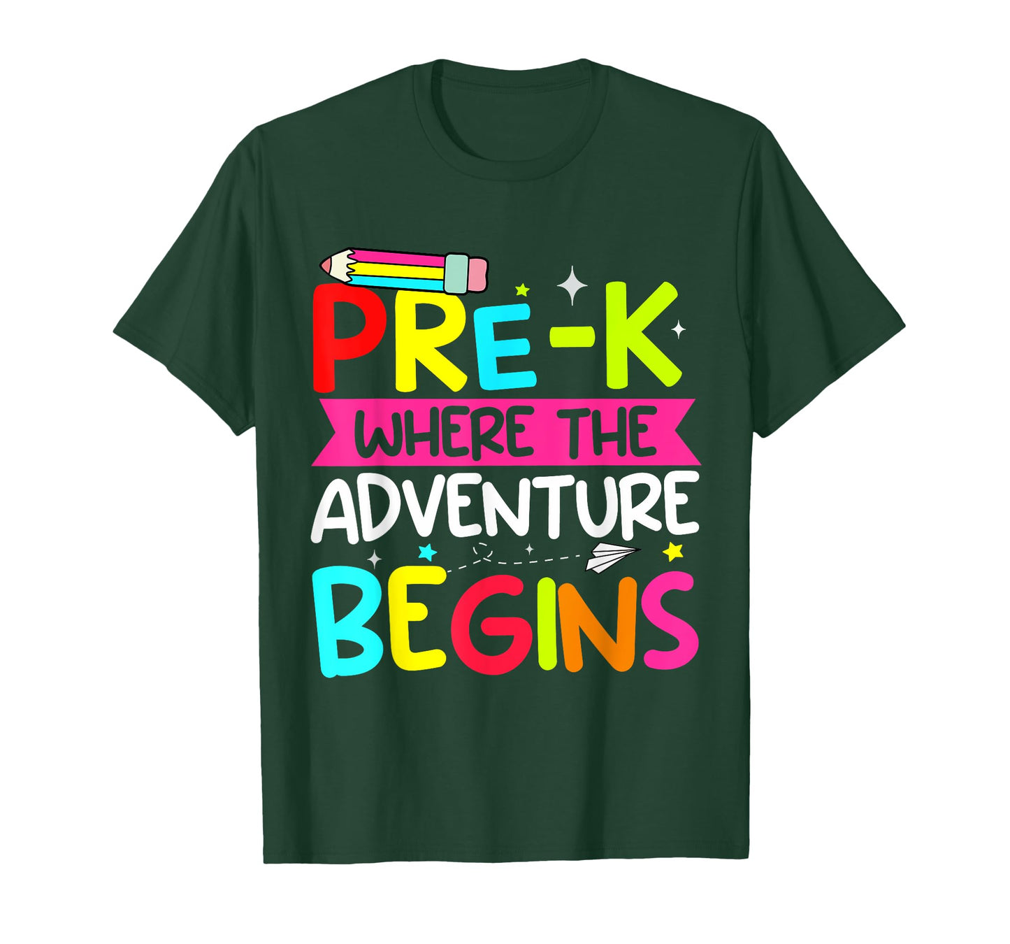 Pre-k Where The Adventure Begins First Day of Prek Teacher Men Women Kids T-Shirt