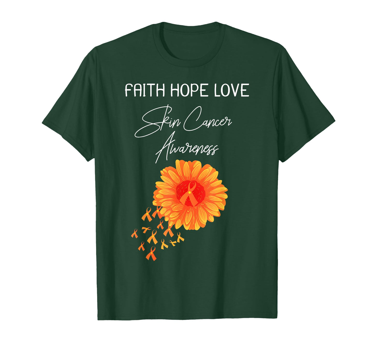 Faith Hope Love Skin Cancer Orange Ribbon Shirt T-Shirt