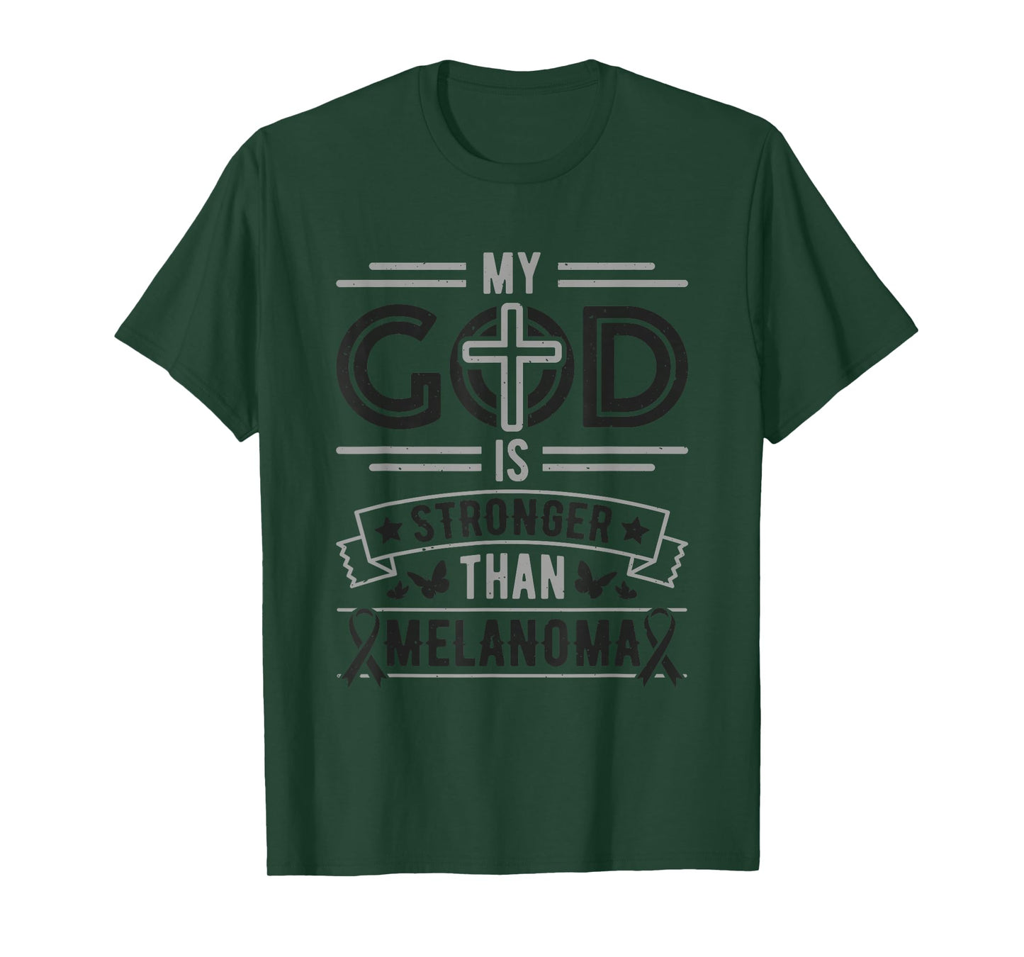 My God is Stronger Than Melanoma Survivor T-Shirt