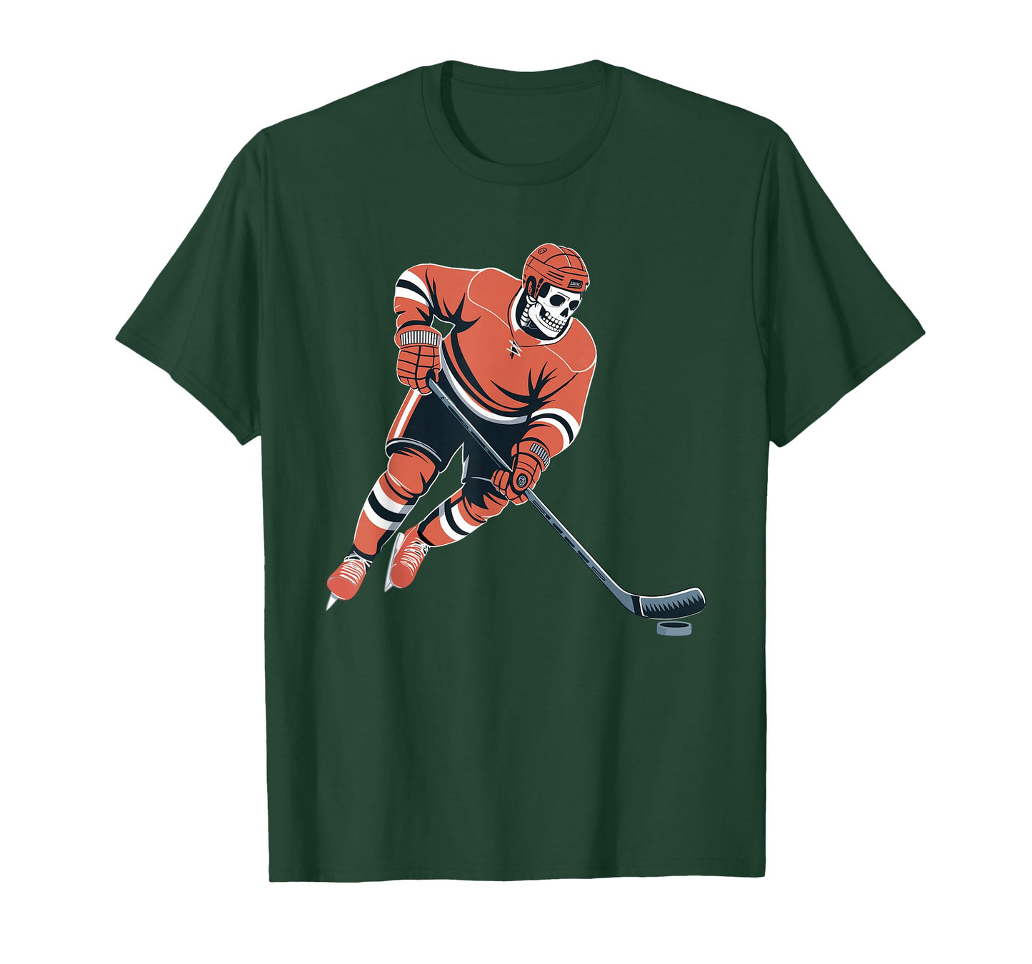 Funny Skeleton ice Hockey Halloween T-Shirt
