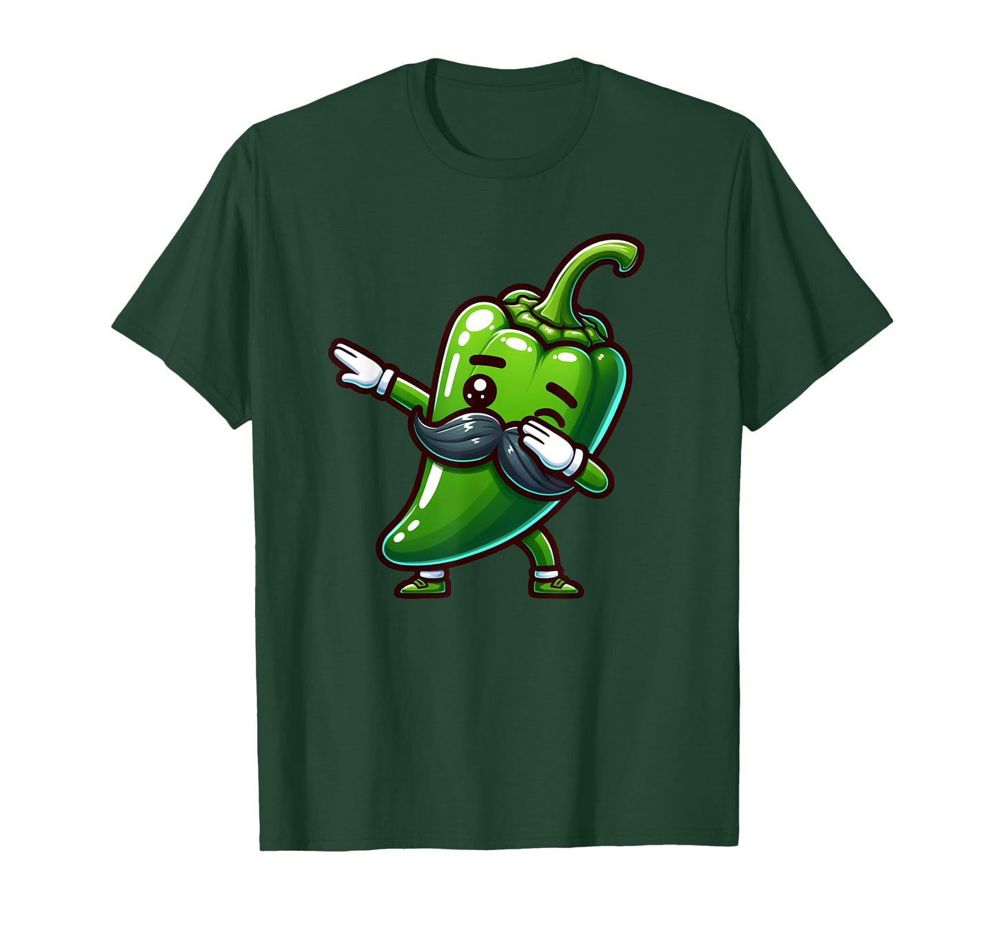 Dabbing Jalapeno Pepper Mustache Cinco de Mayo Boy Girl Kids T-Shirt