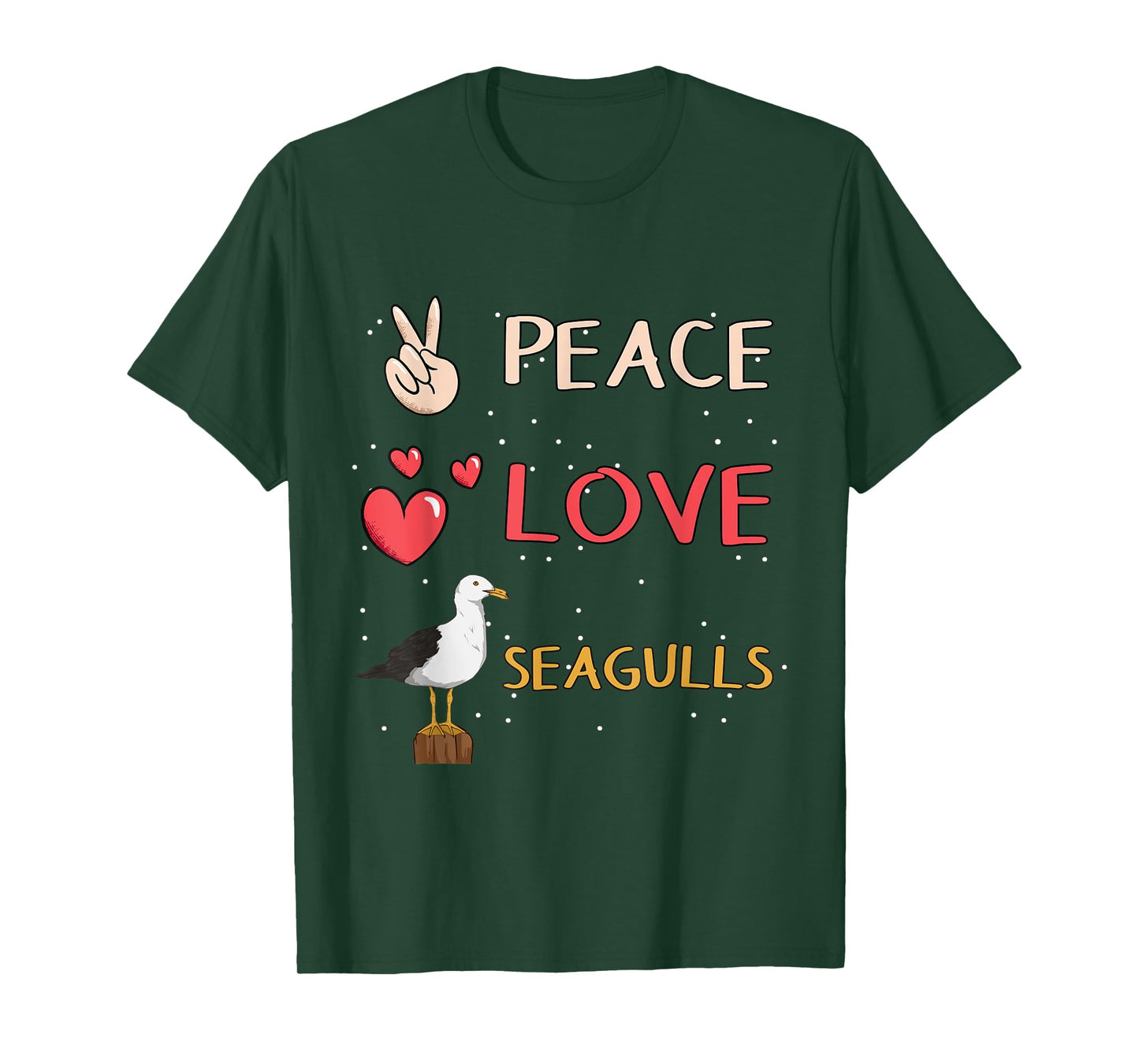 Seagull Sea Gulls Peace Love Seagulls T-Shirt