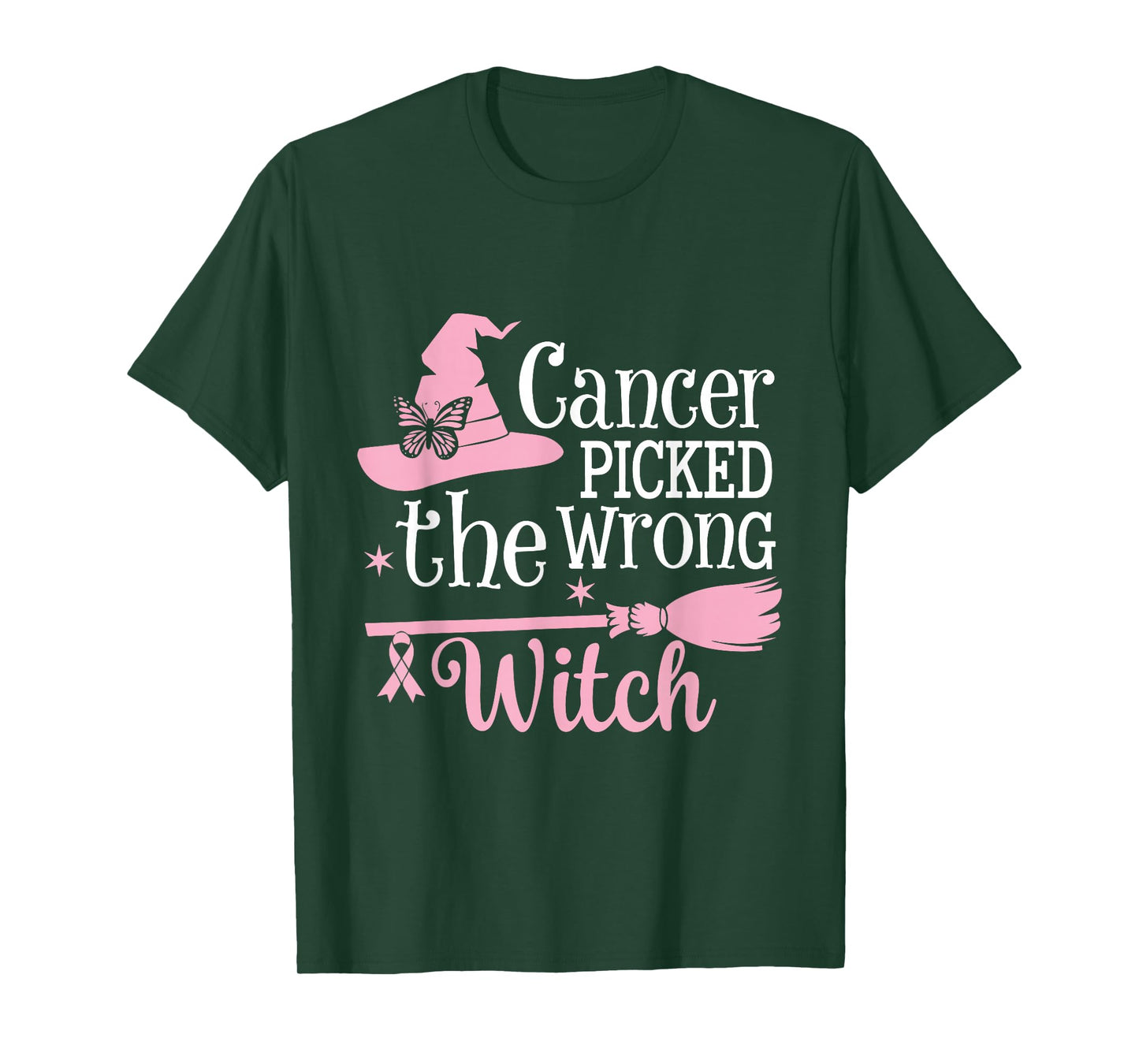 Cancer Picked The Wrong Witch Breast Cancer Awareness T-Shirt