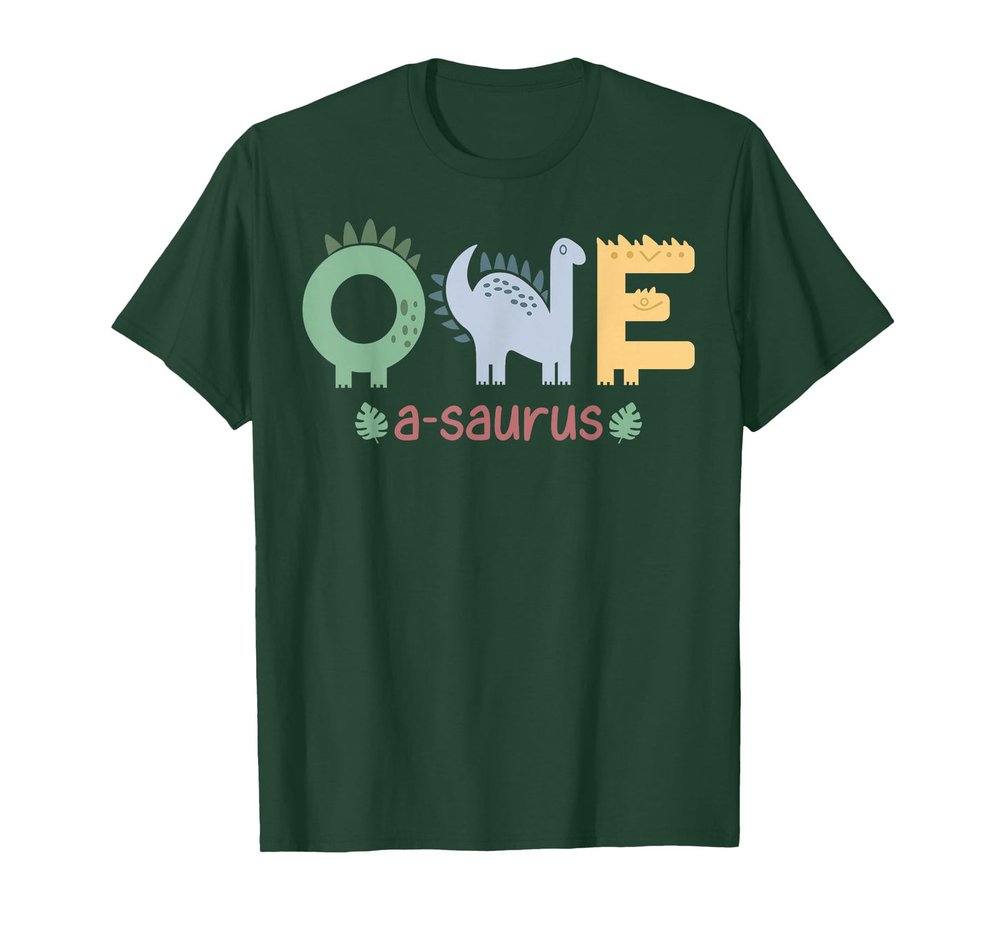 1 Year Old One Saurus Funny Dinosaur Family Birthday Boys T-Shirt