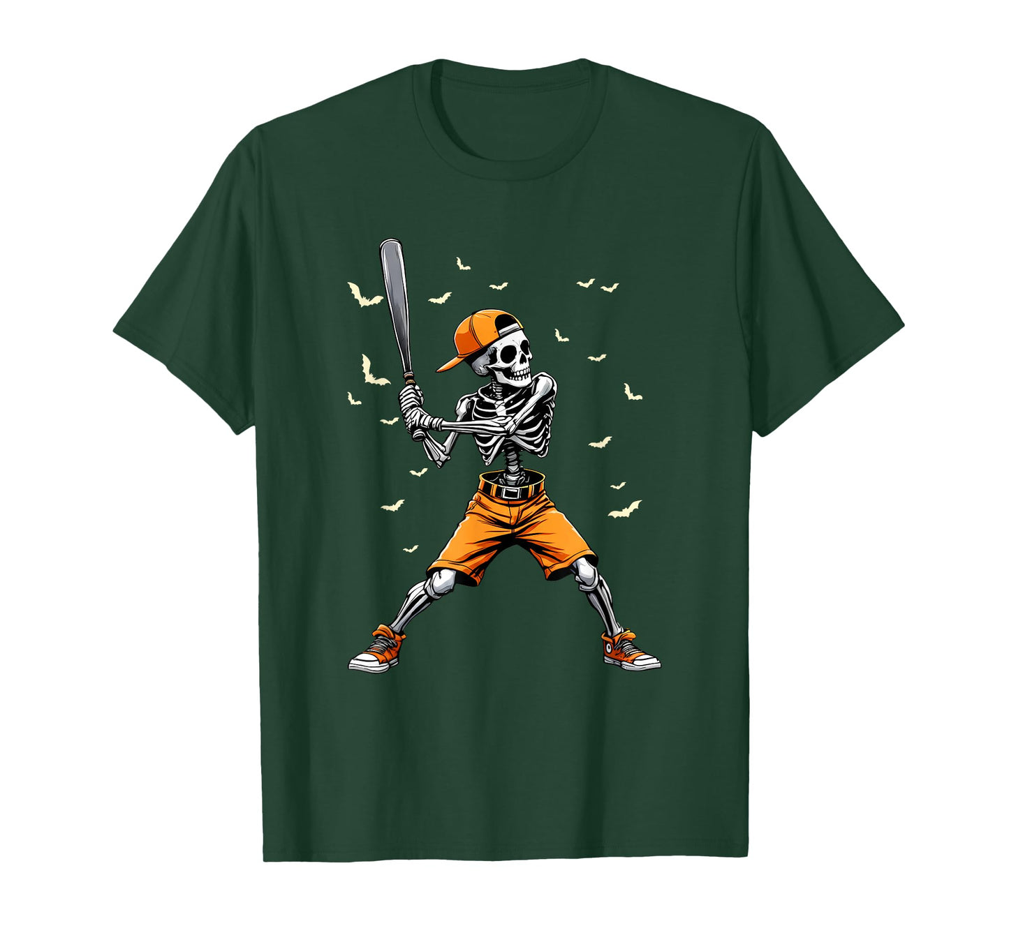 Funny Spooky Skeleton Baseball Tee | Boys & Kids Halloween T-Shirt