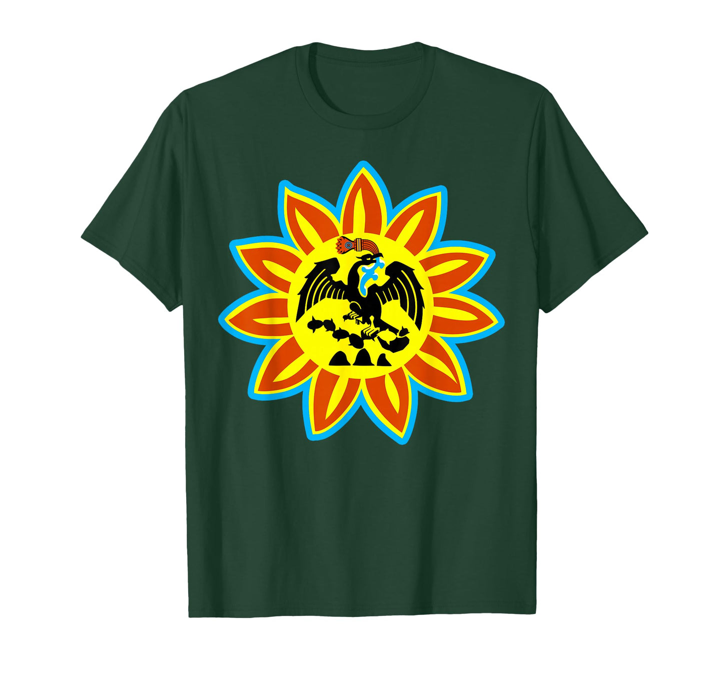 Mexica Flag - Original Native Aztec Eagle Snake Sun T-Shirt